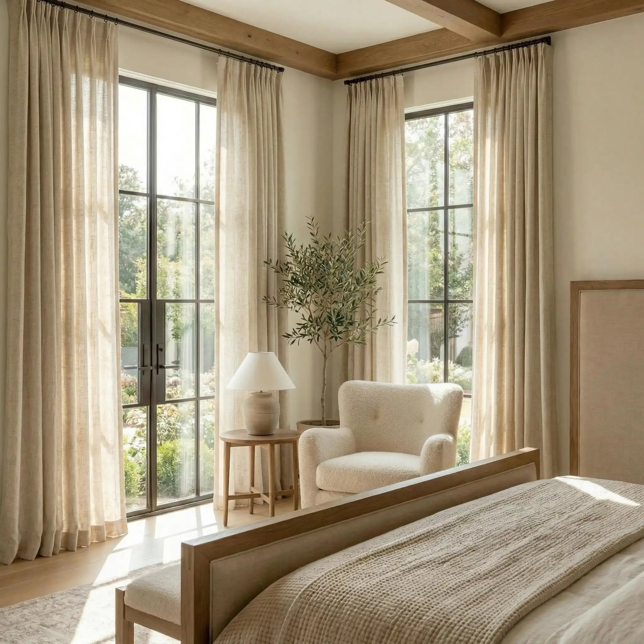 Custom Linen Semi-Blackout curtains – Natural Texture