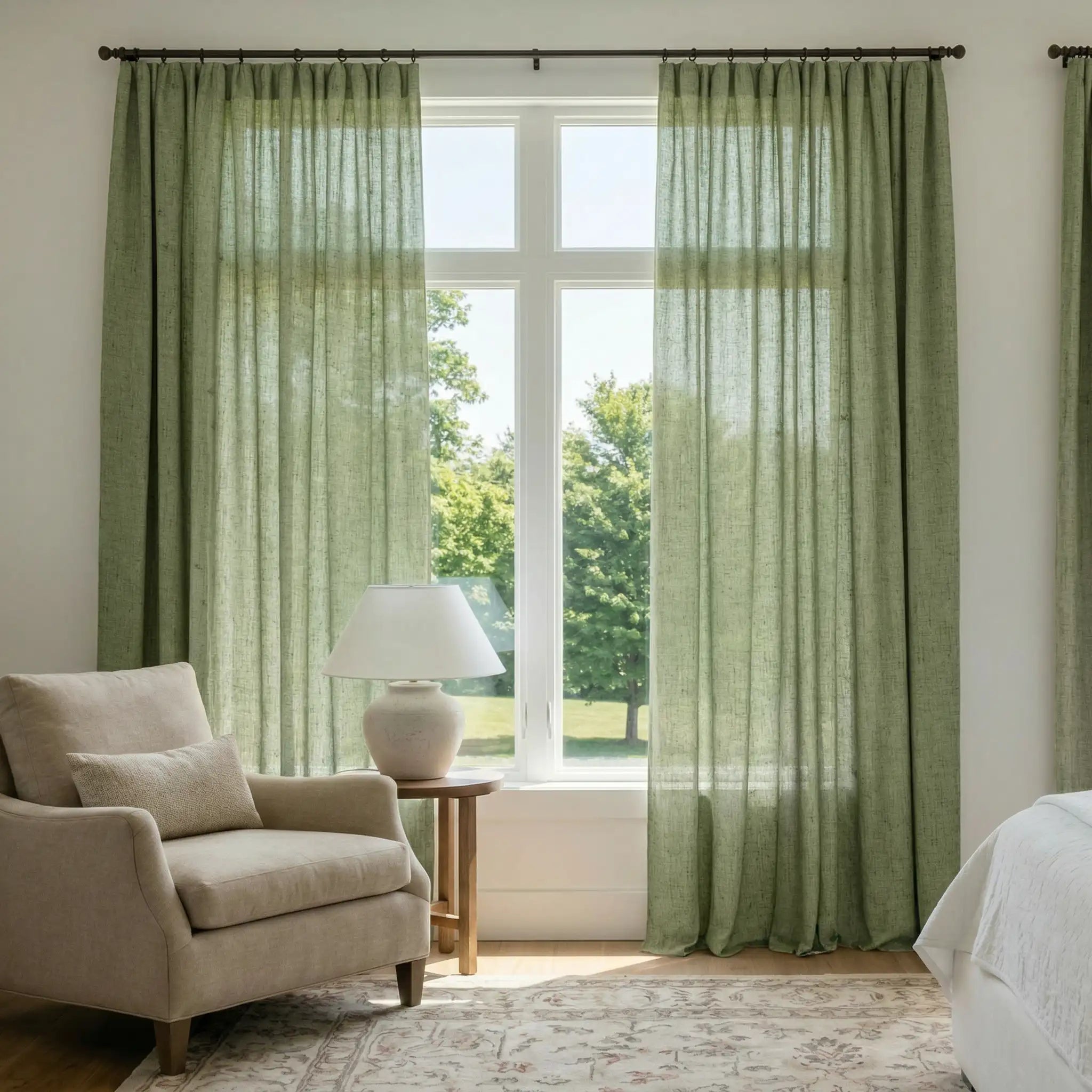 Custom Linen Semi-Blackout curtains – Natural Texture