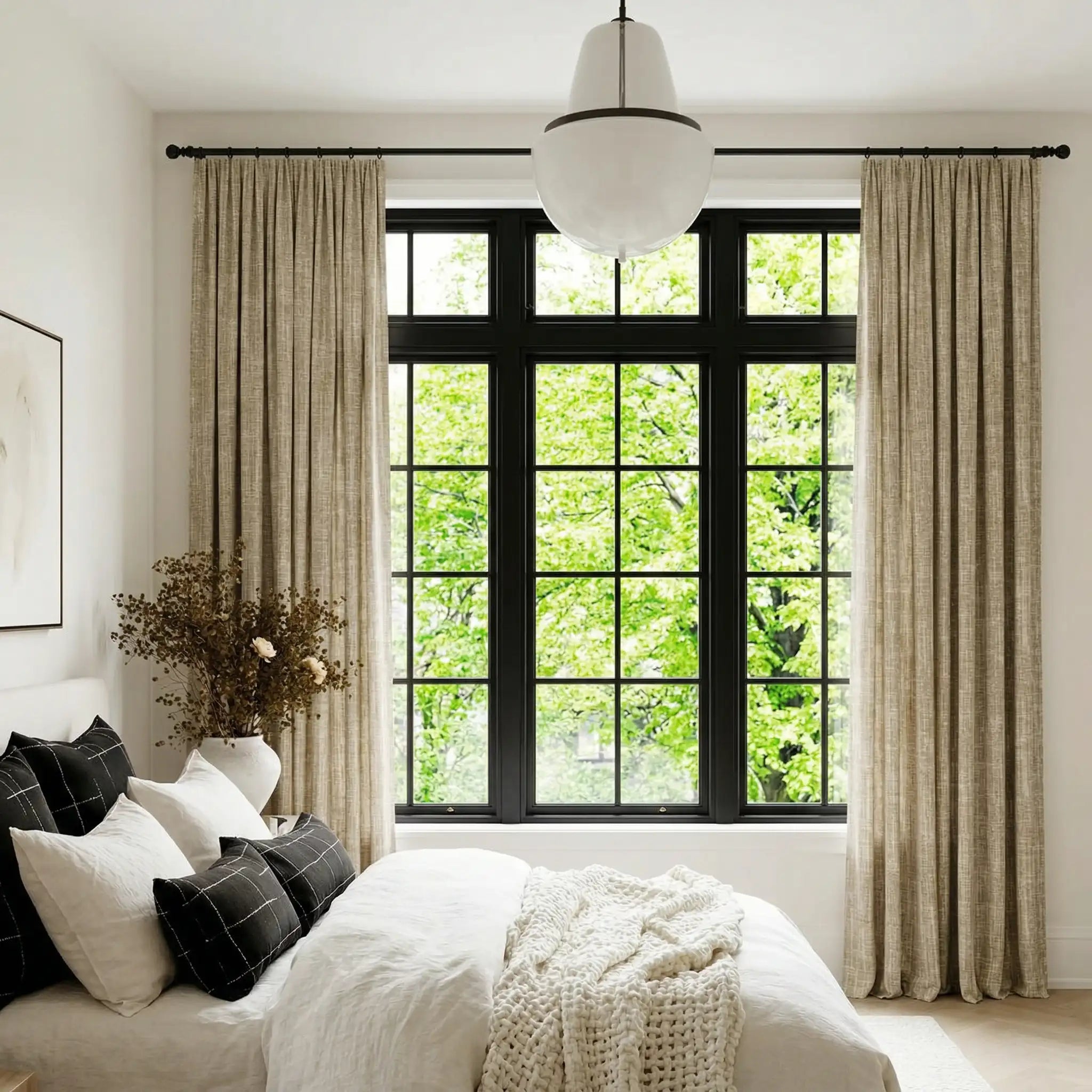 Custom 100% Linen Blackout Curtains – Natural Texture