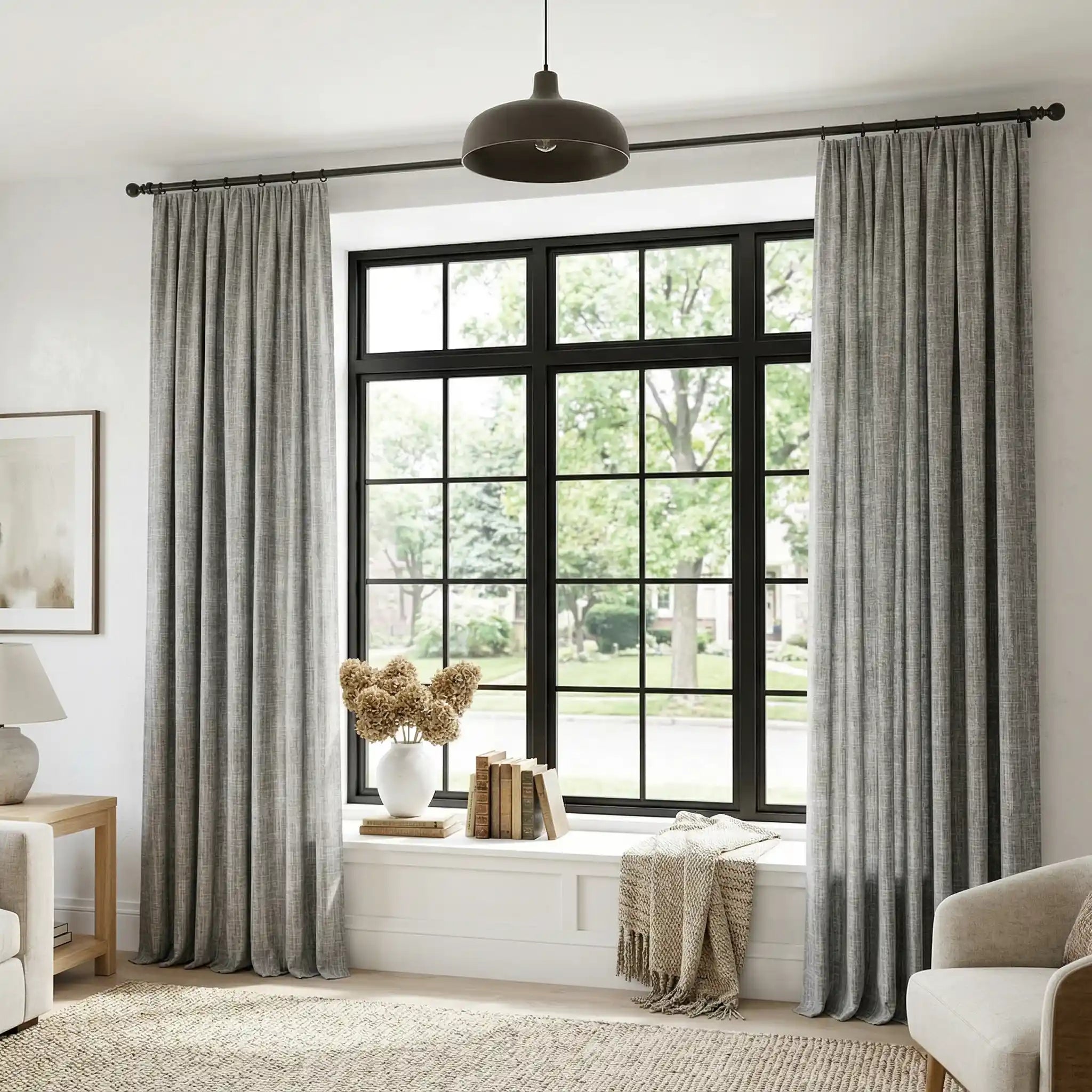 Custom 100% Linen Blackout Curtains – Natural Texture