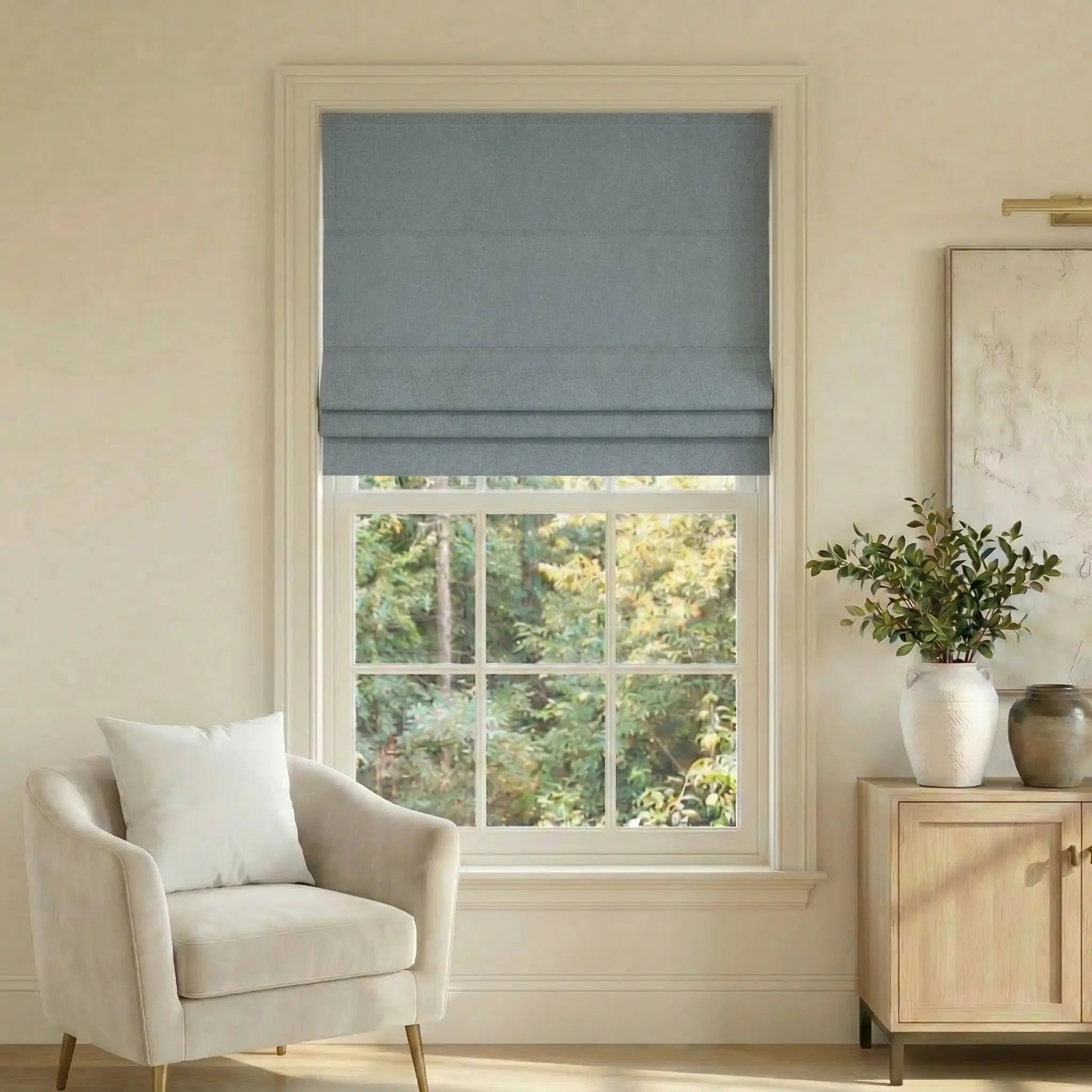 Custom Linen Curtains 100% Full Blackout Roman