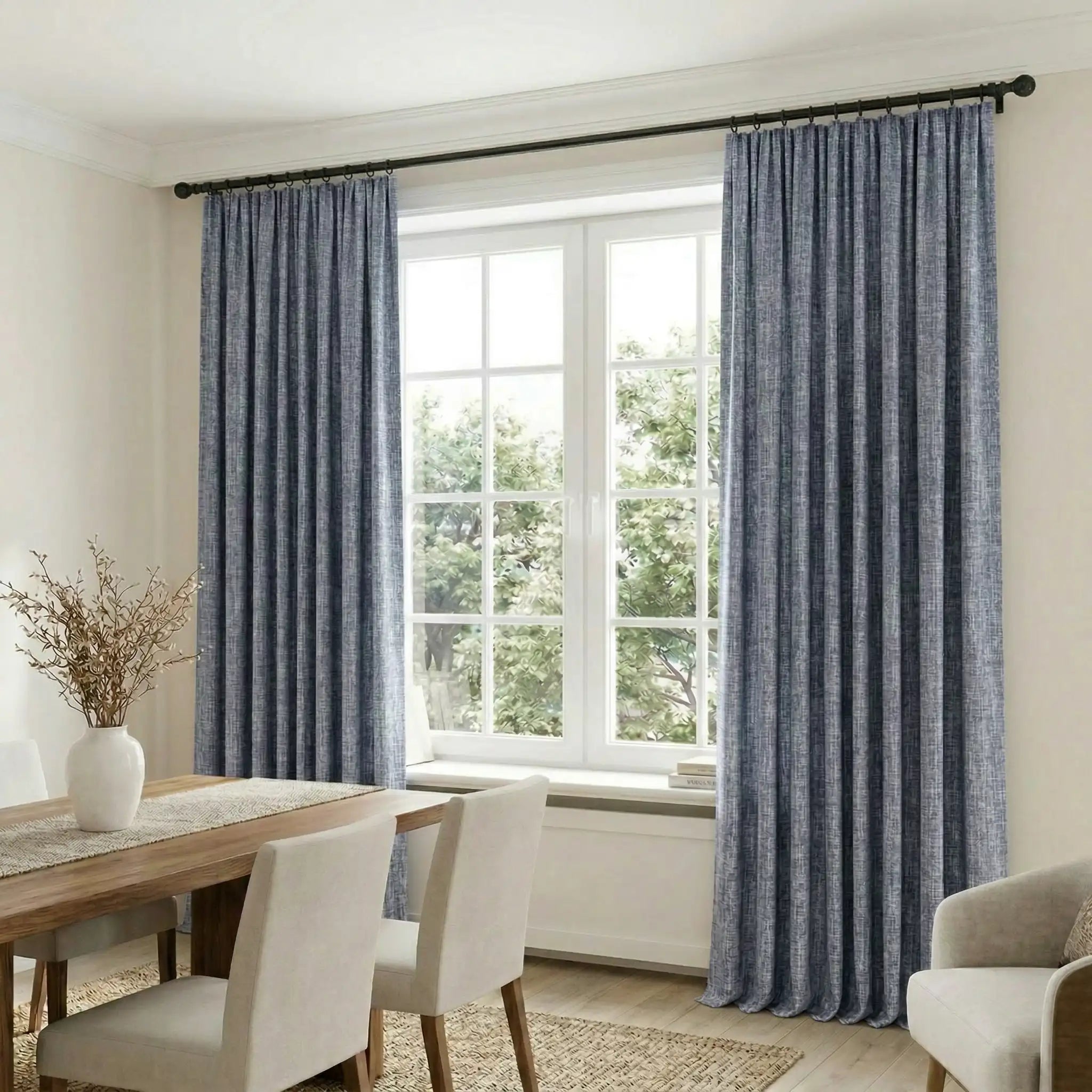 Custom 100% Linen Blackout Curtains – Natural Texture