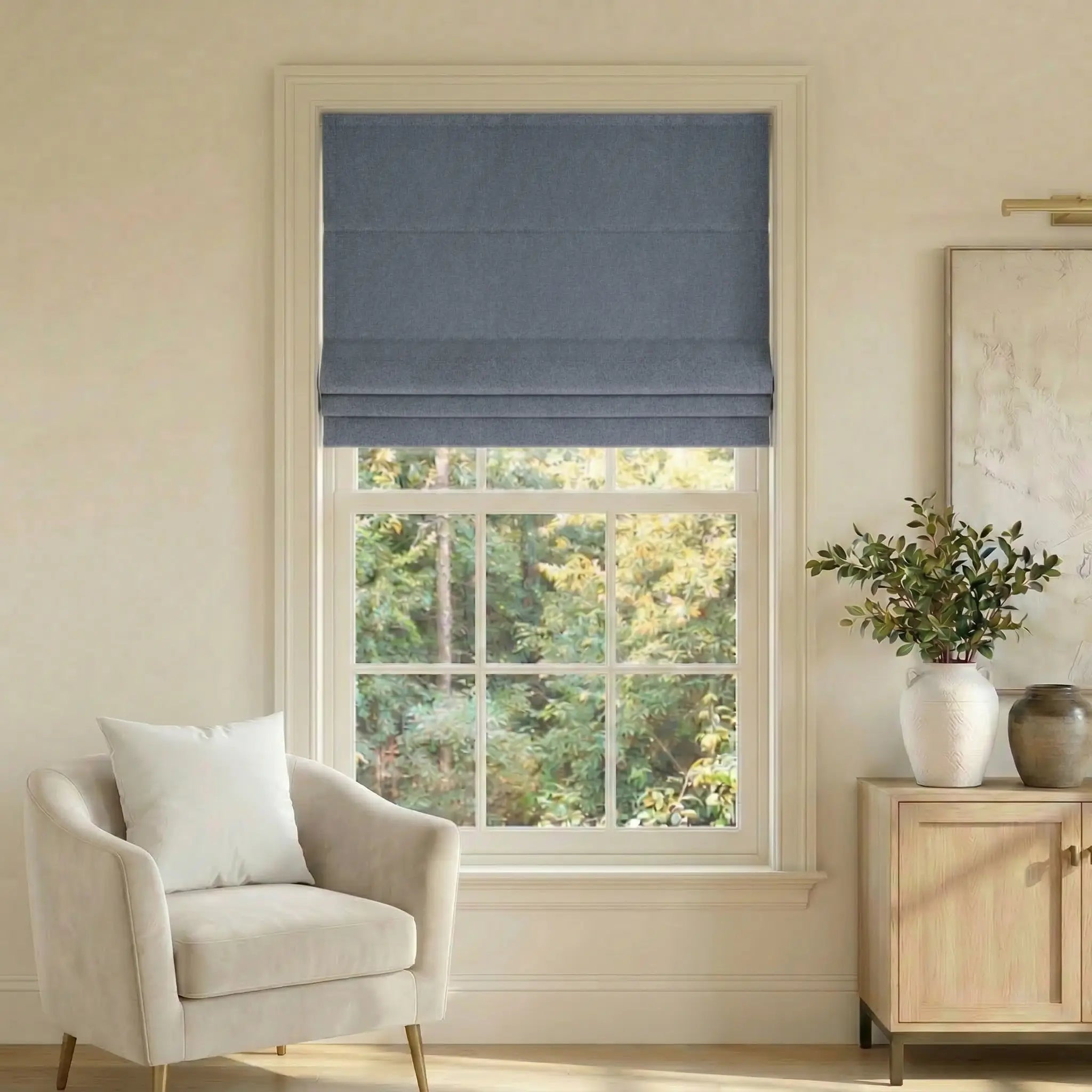 Custom Linen Curtains 100% Full Blackout Roman