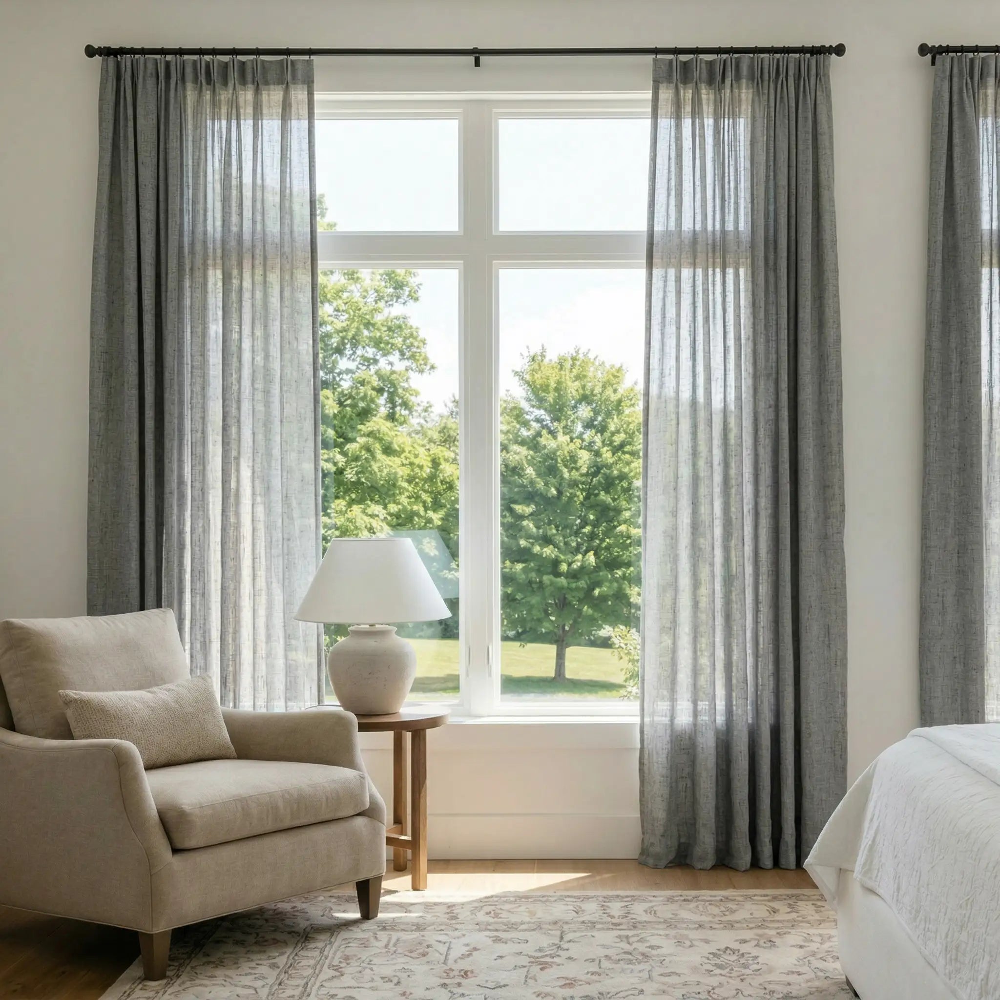 Custom Linen Semi-Blackout curtains – Natural Texture