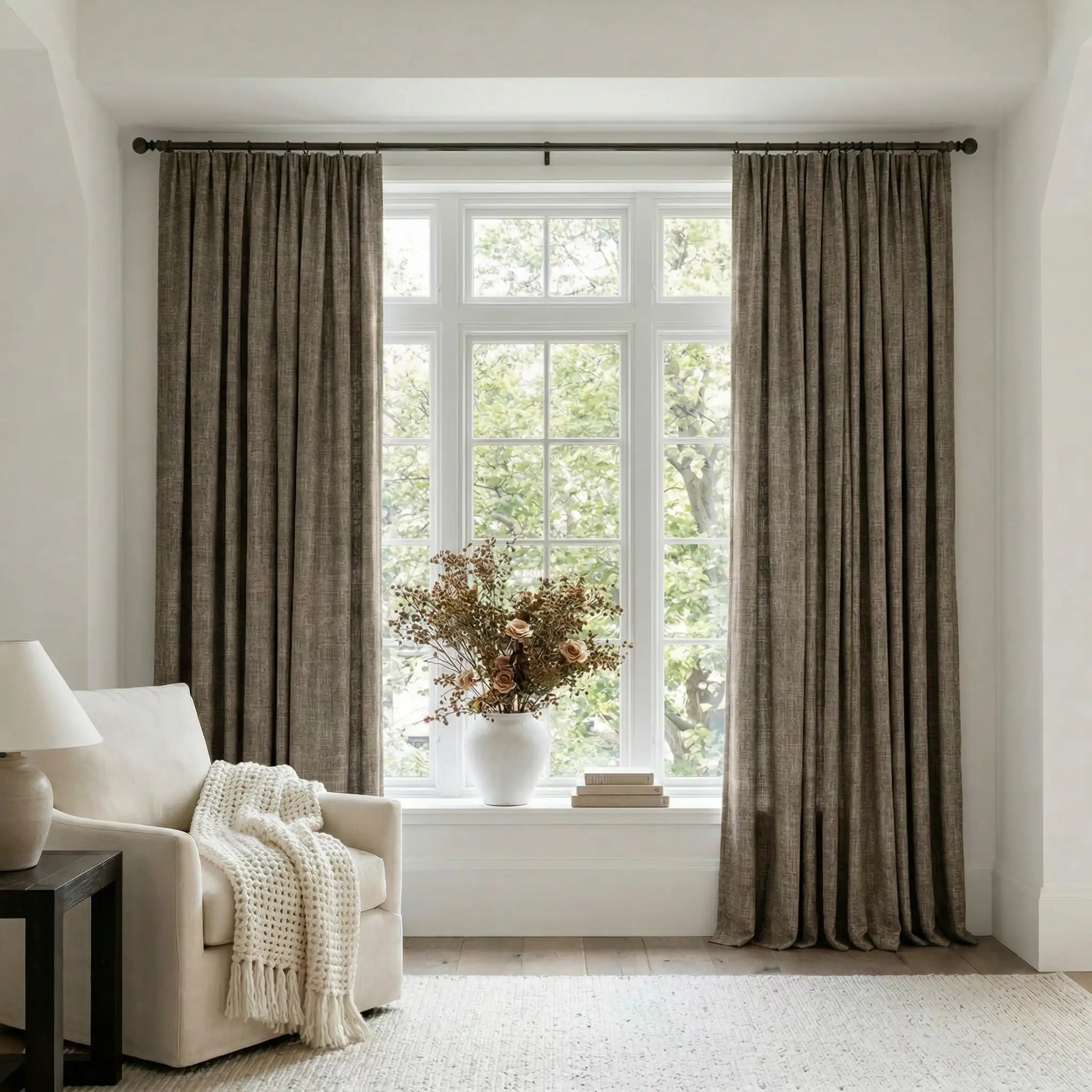 Custom 100% Linen Blackout Curtains – Natural Texture
