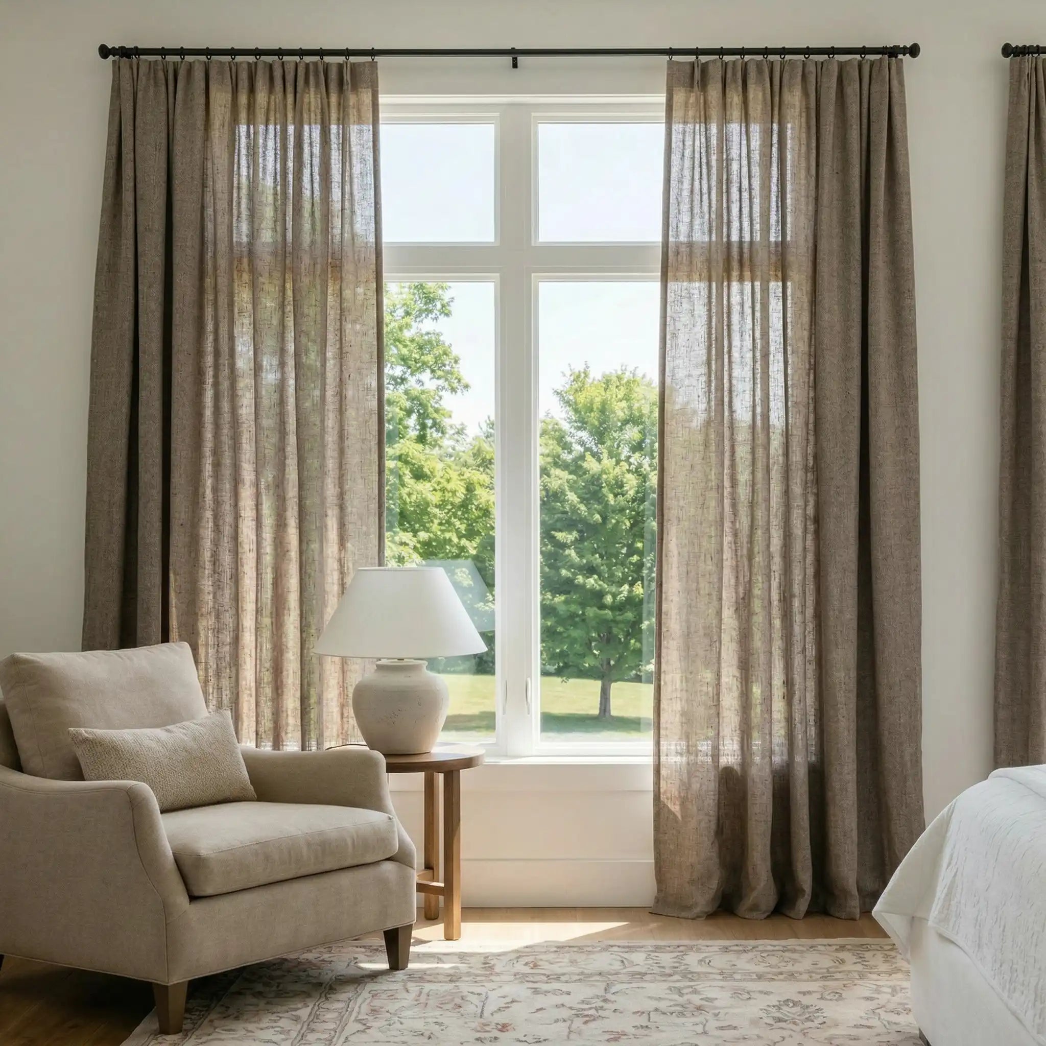 Custom Linen Semi-Blackout curtains – Natural Texture