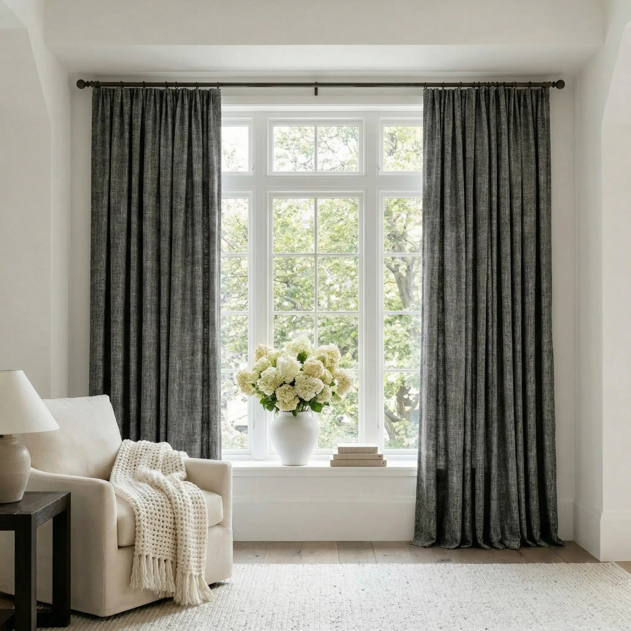 Custom 100% Linen Blackout Curtains – Natural Texture