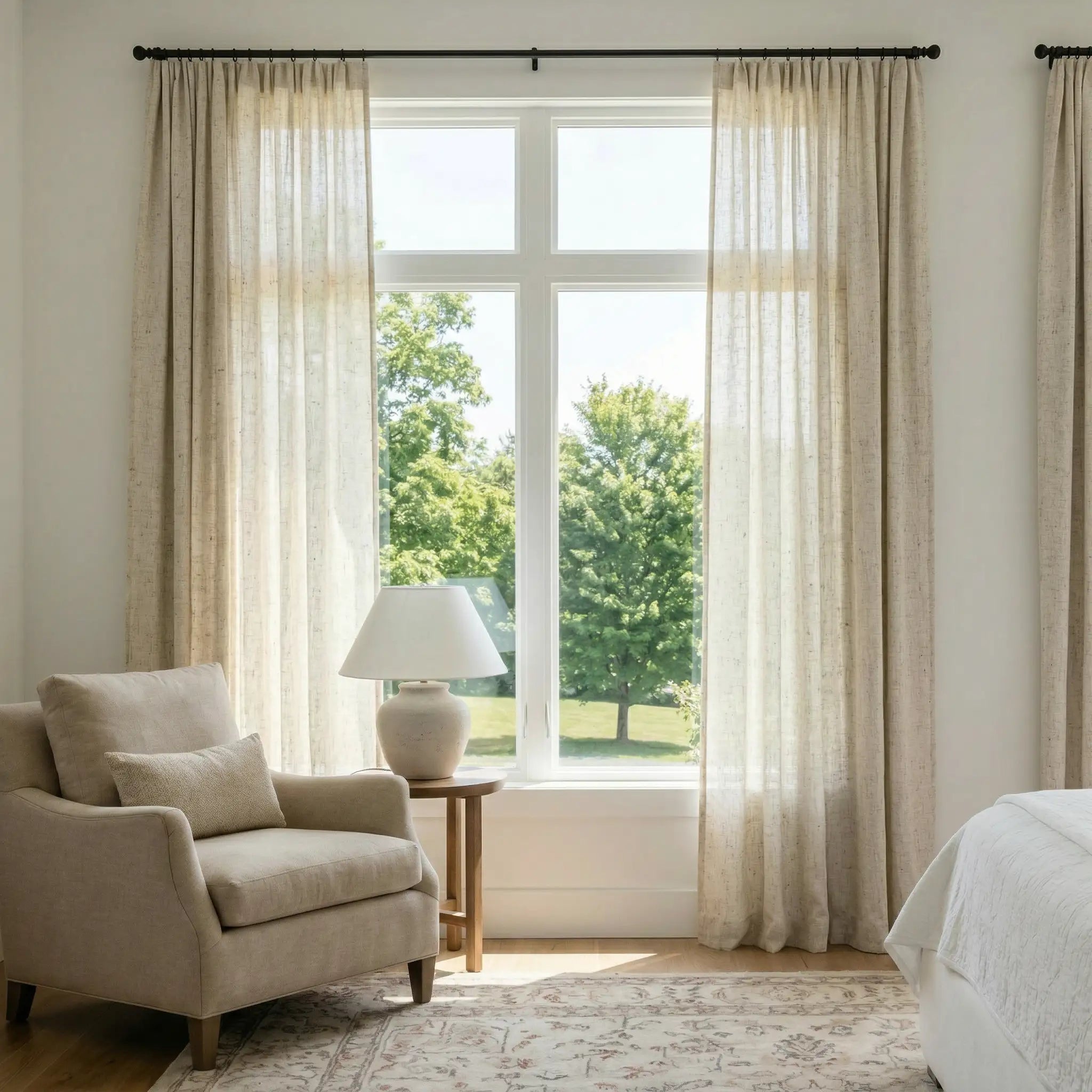 Custom Linen Semi-Blackout curtains – Natural Texture