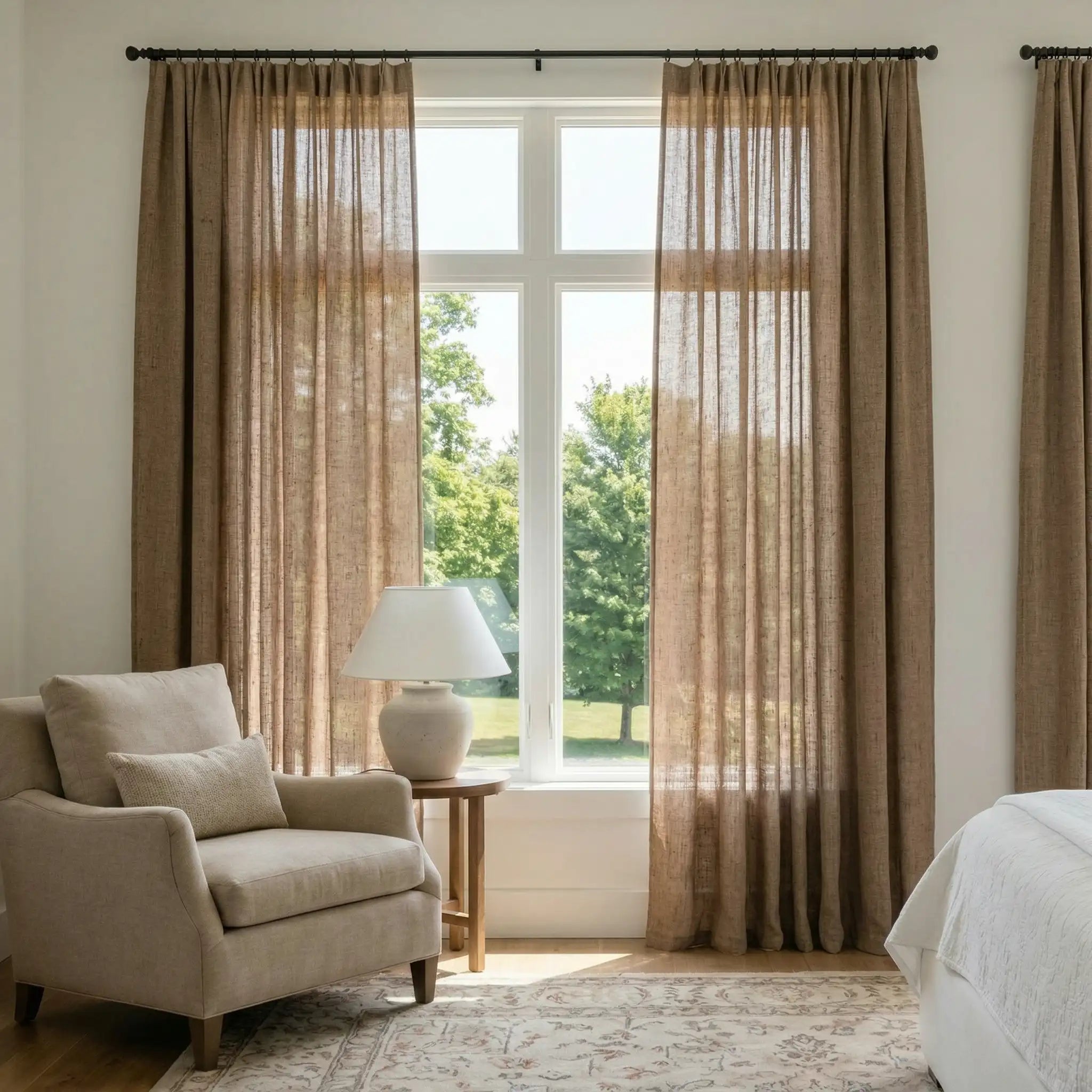 Custom Linen Semi-Blackout curtains – Natural Texture