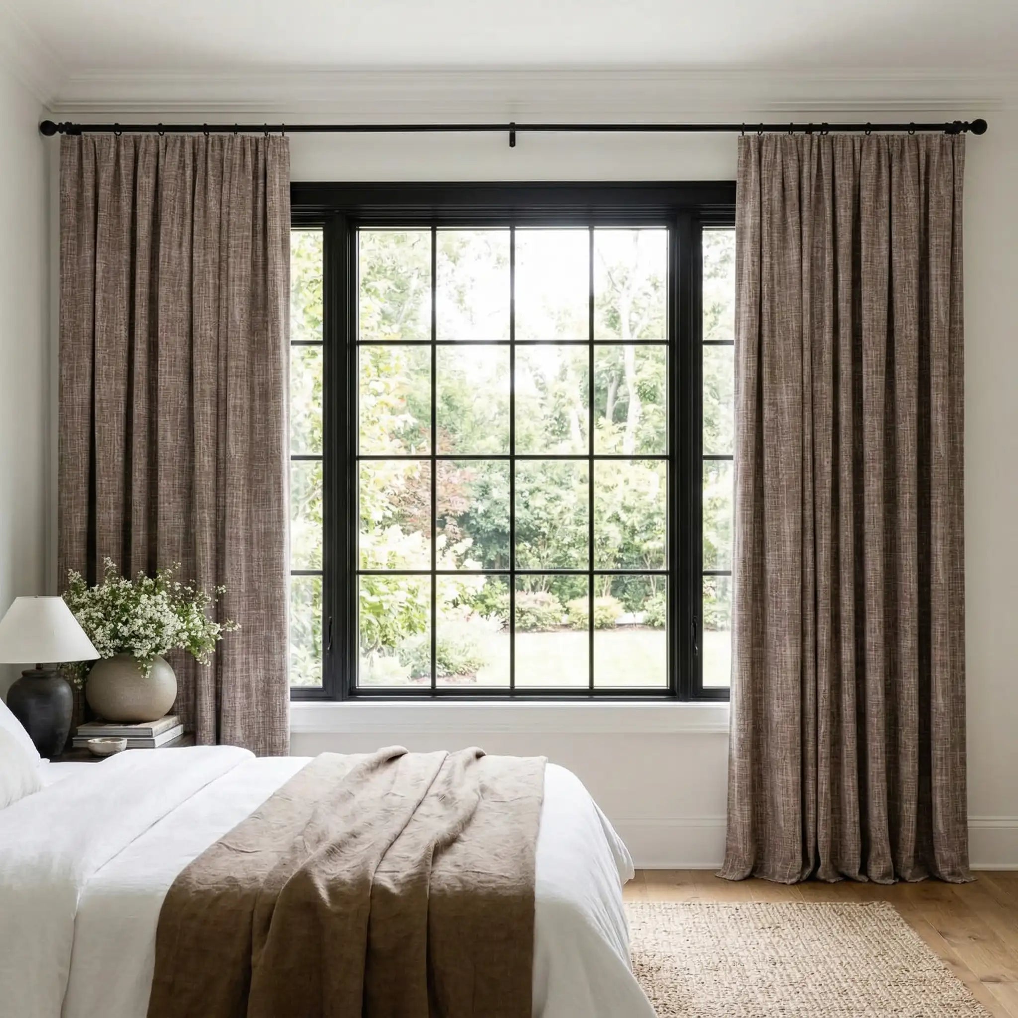 Custom 100% Linen Blackout Curtains – Natural Texture
