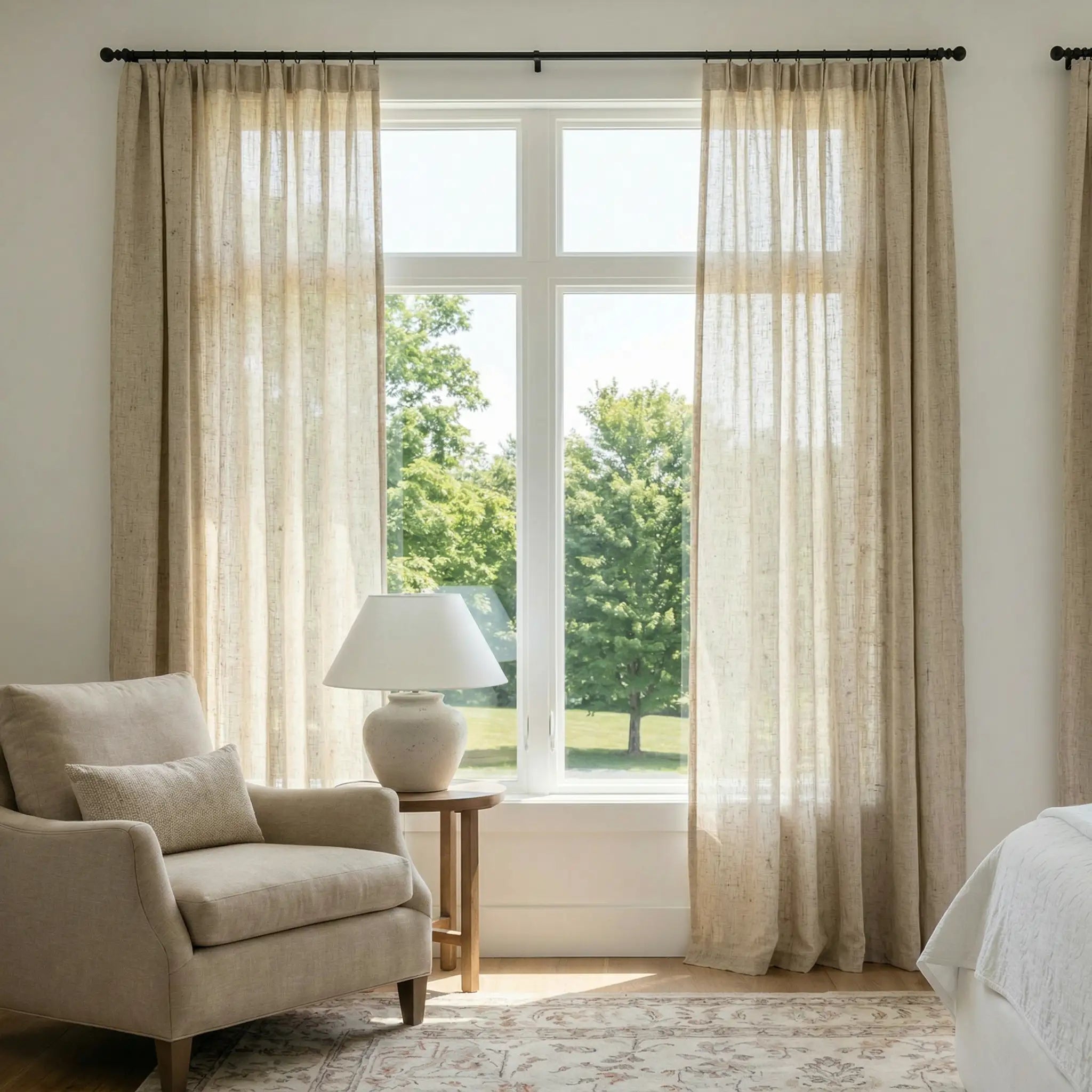 Custom Linen Semi-Blackout curtains – Natural Texture