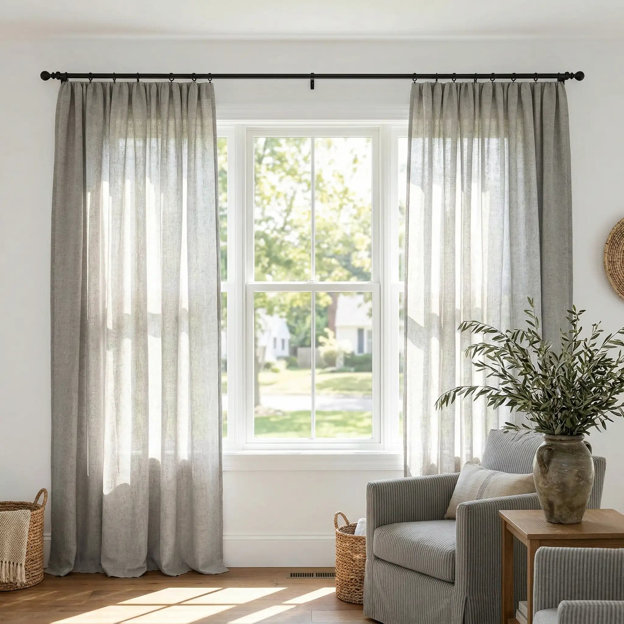 Custom Linen Blackout Curtains