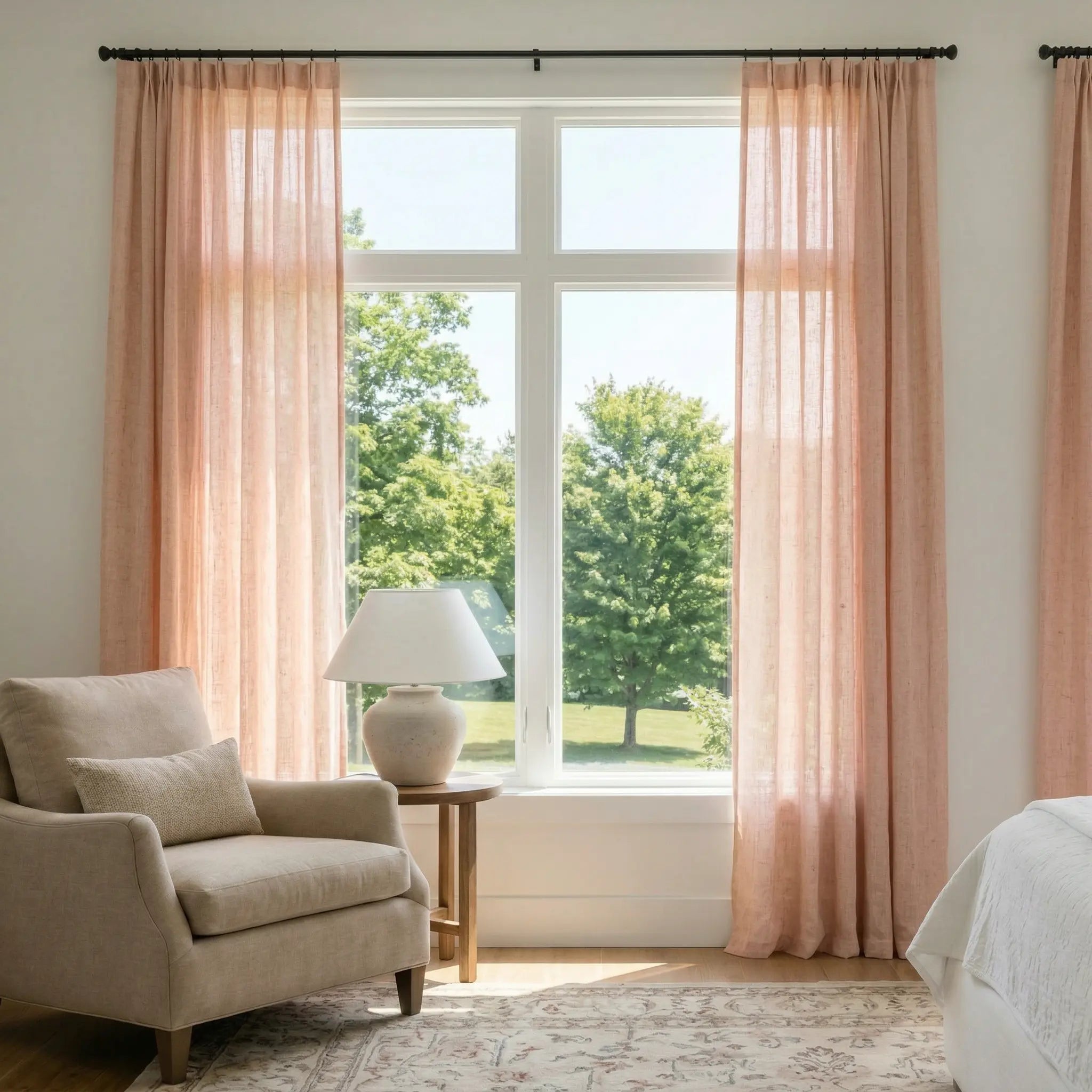 Custom Linen Semi-Blackout curtains – Natural Texture