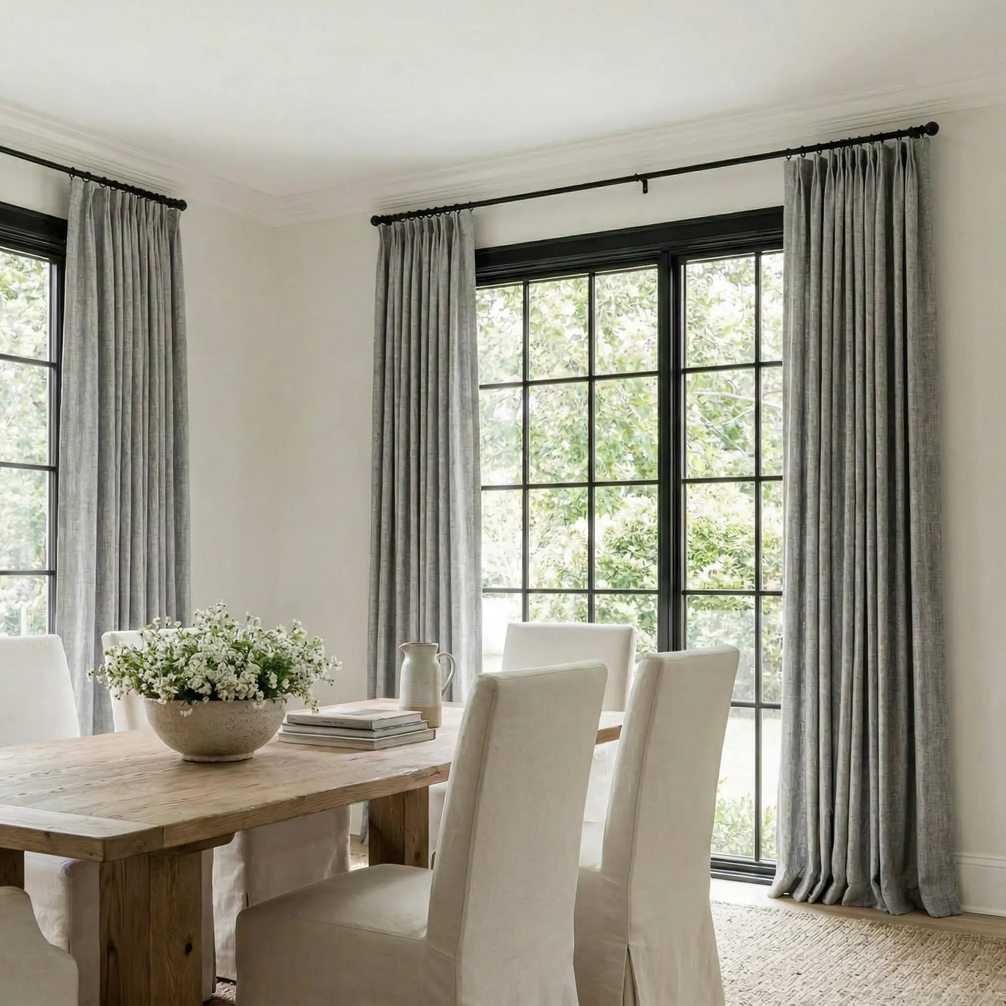 Custom 100% Linen Blackout Curtains – Natural Texture