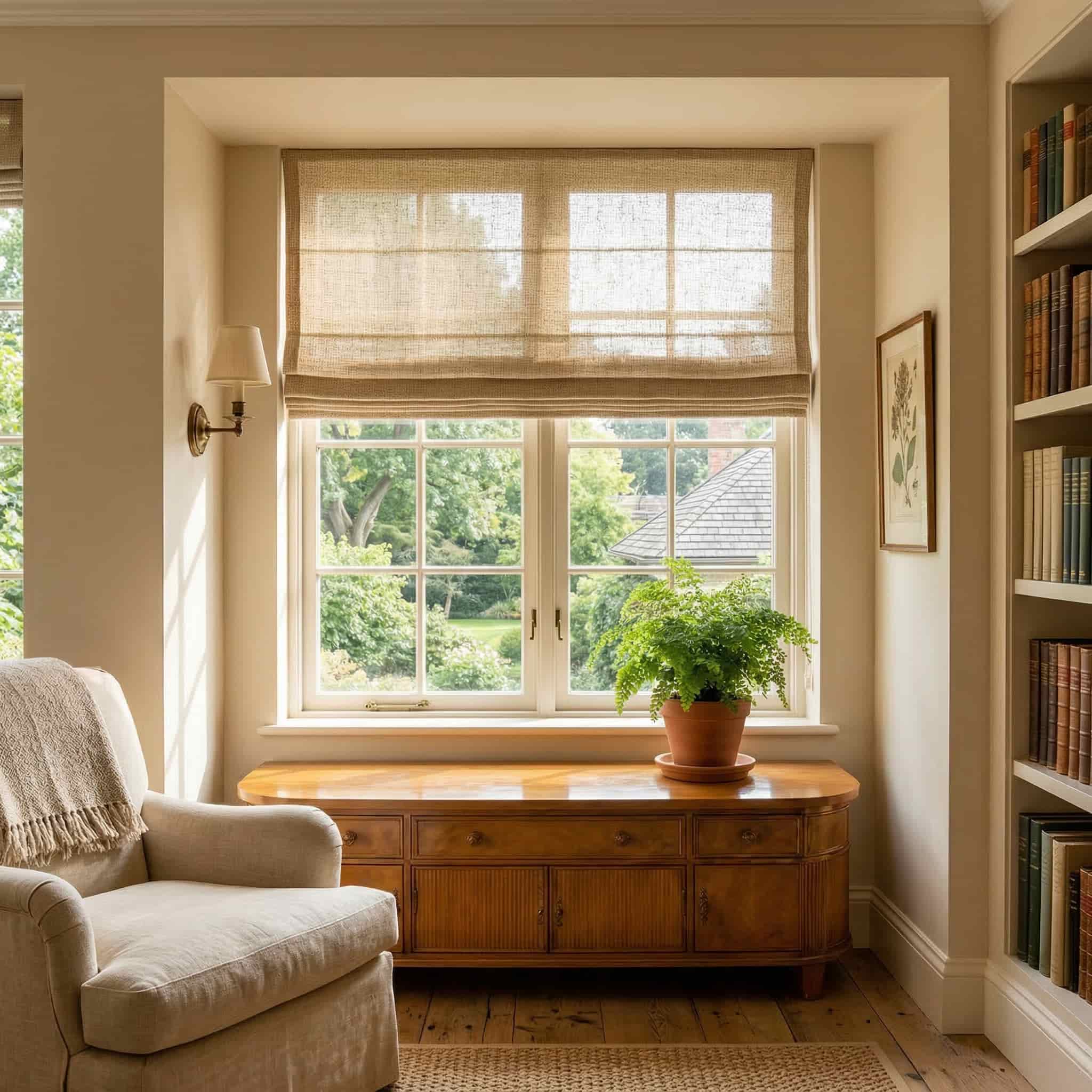 Designer Linen Semi-Blackout Roman Shades