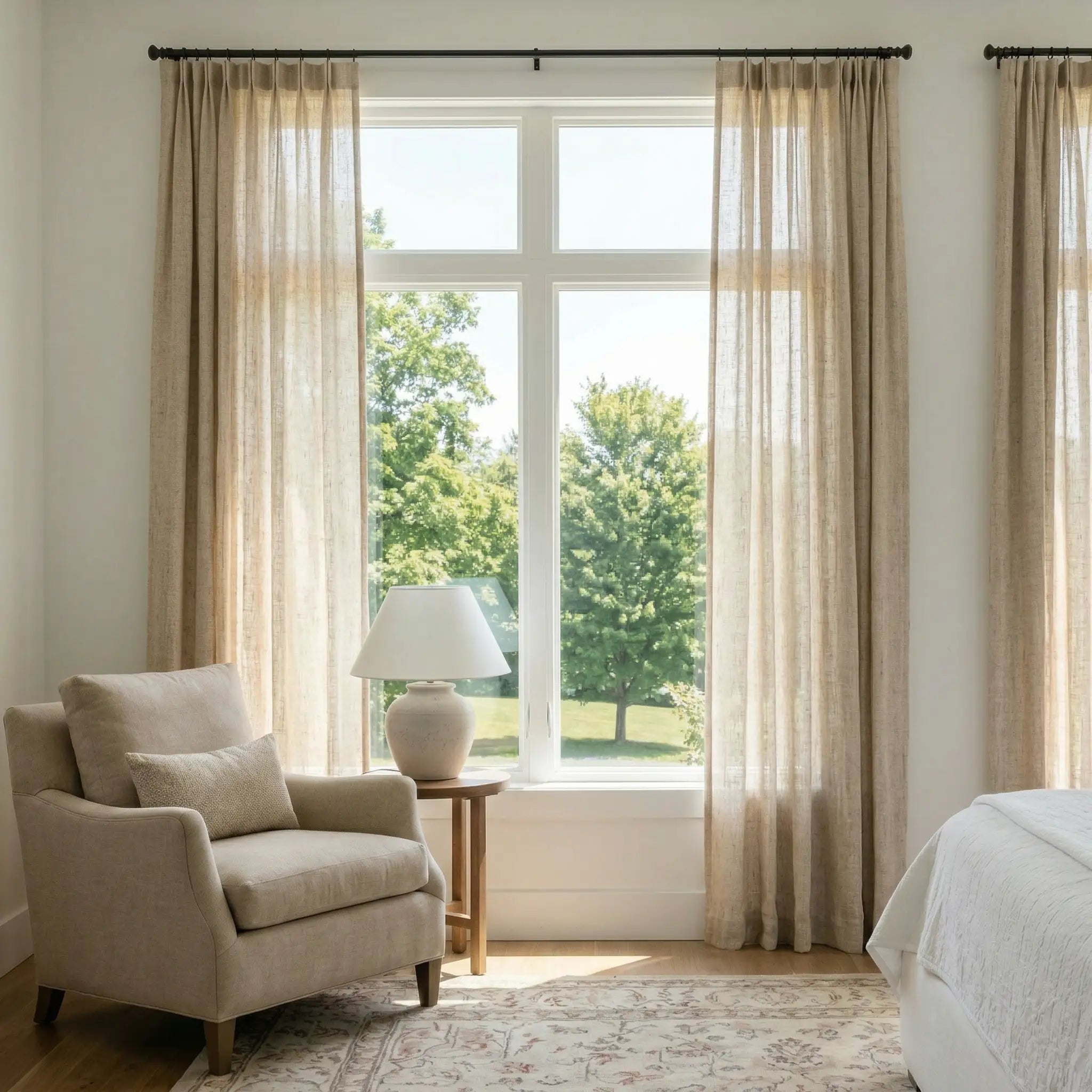 Custom Linen Semi-Blackout curtains – Natural Texture