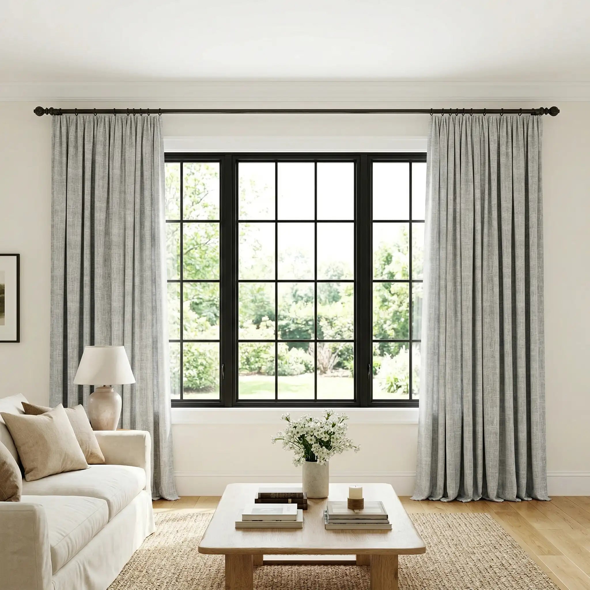 Custom 100% Linen Blackout Curtains – Natural Texture