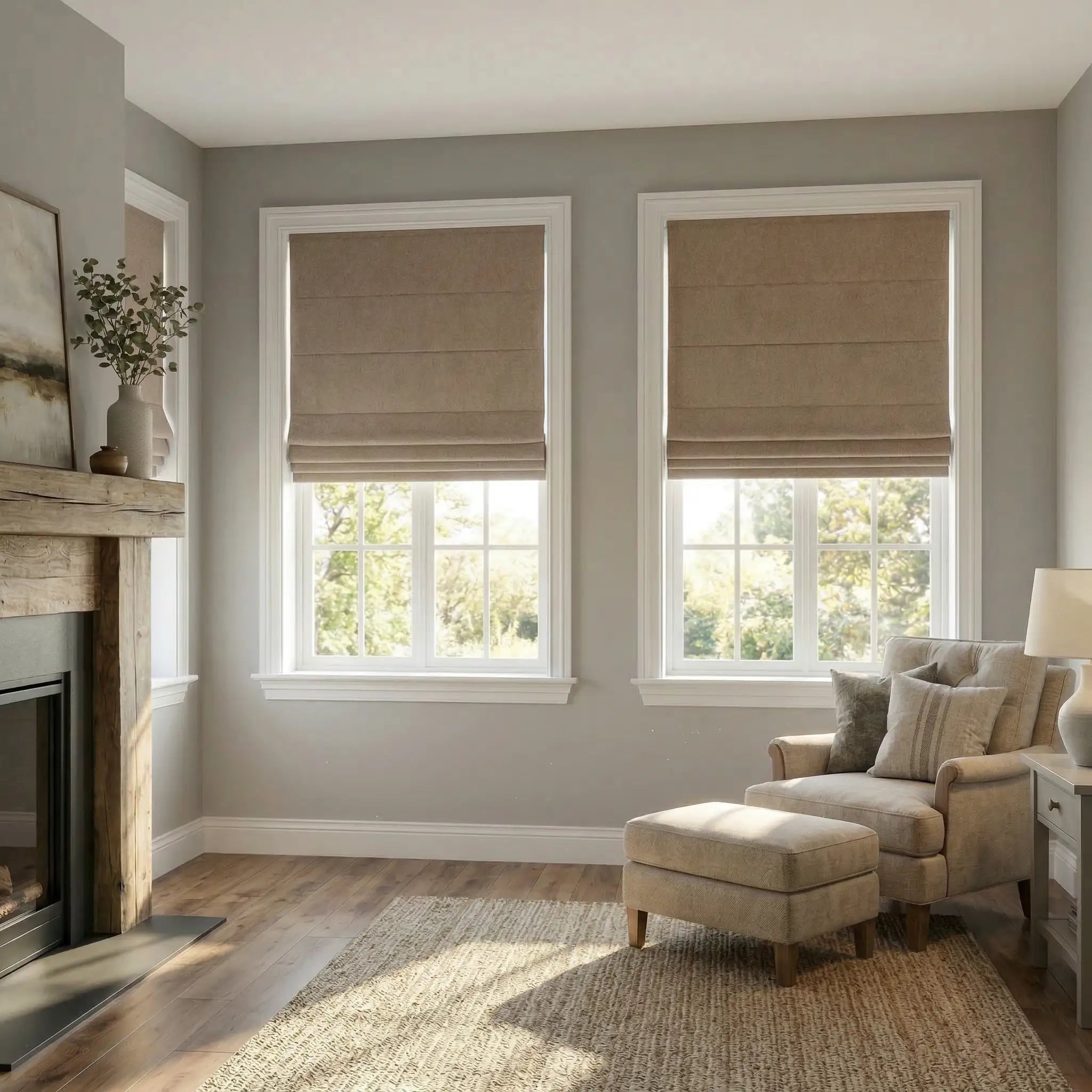 Custom Linen Curtains 100% Full Blackout Roman