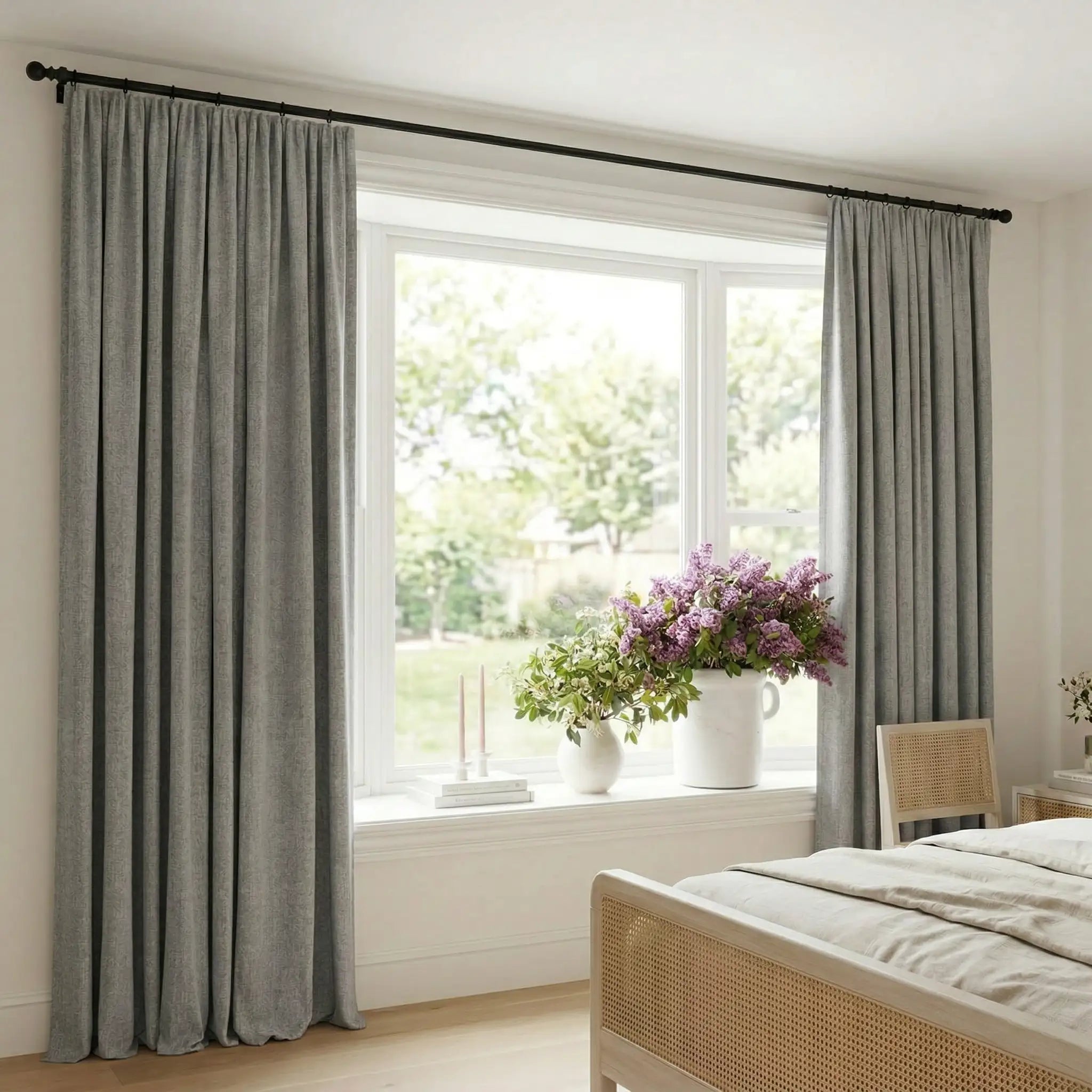 Custom 100% Linen Blackout Curtains—Elegant Light Control