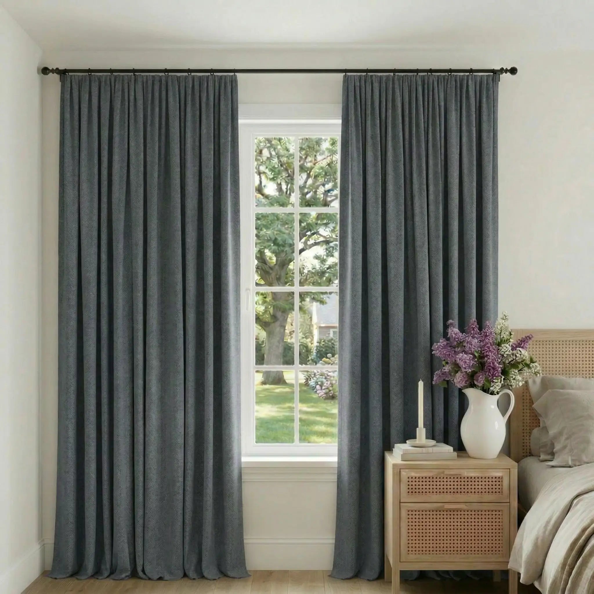 Custom 100% Linen Blackout Curtains—Elegant Light Control