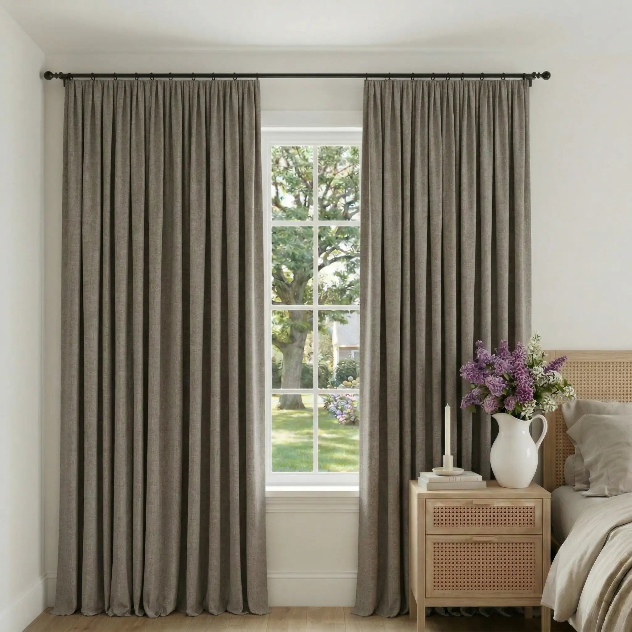 Custom 100% Linen Blackout Curtains—Elegant Light Control