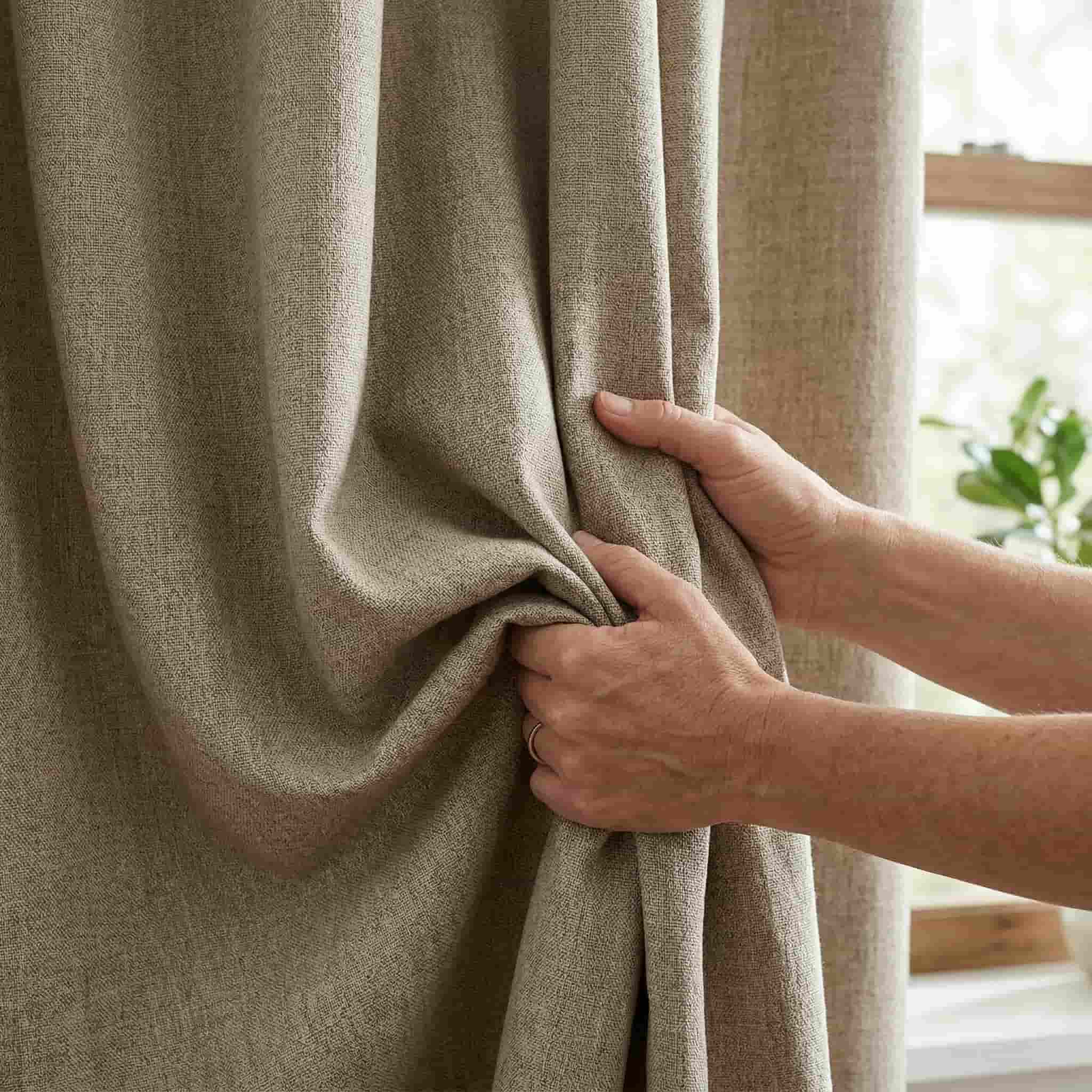 Custom 100% Linen Blackout Curtains—Elegant Light Control