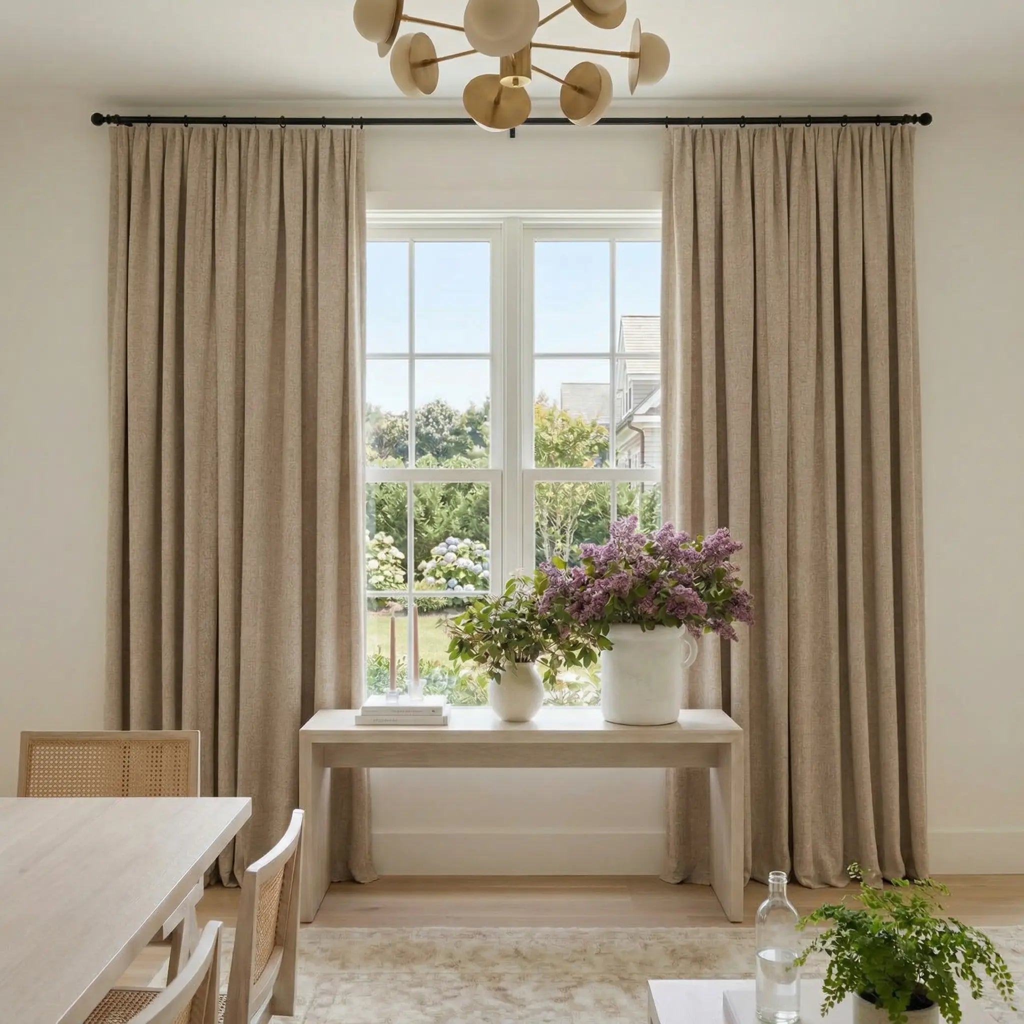 Custom 100% Linen Blackout Curtains—Elegant Light Control
