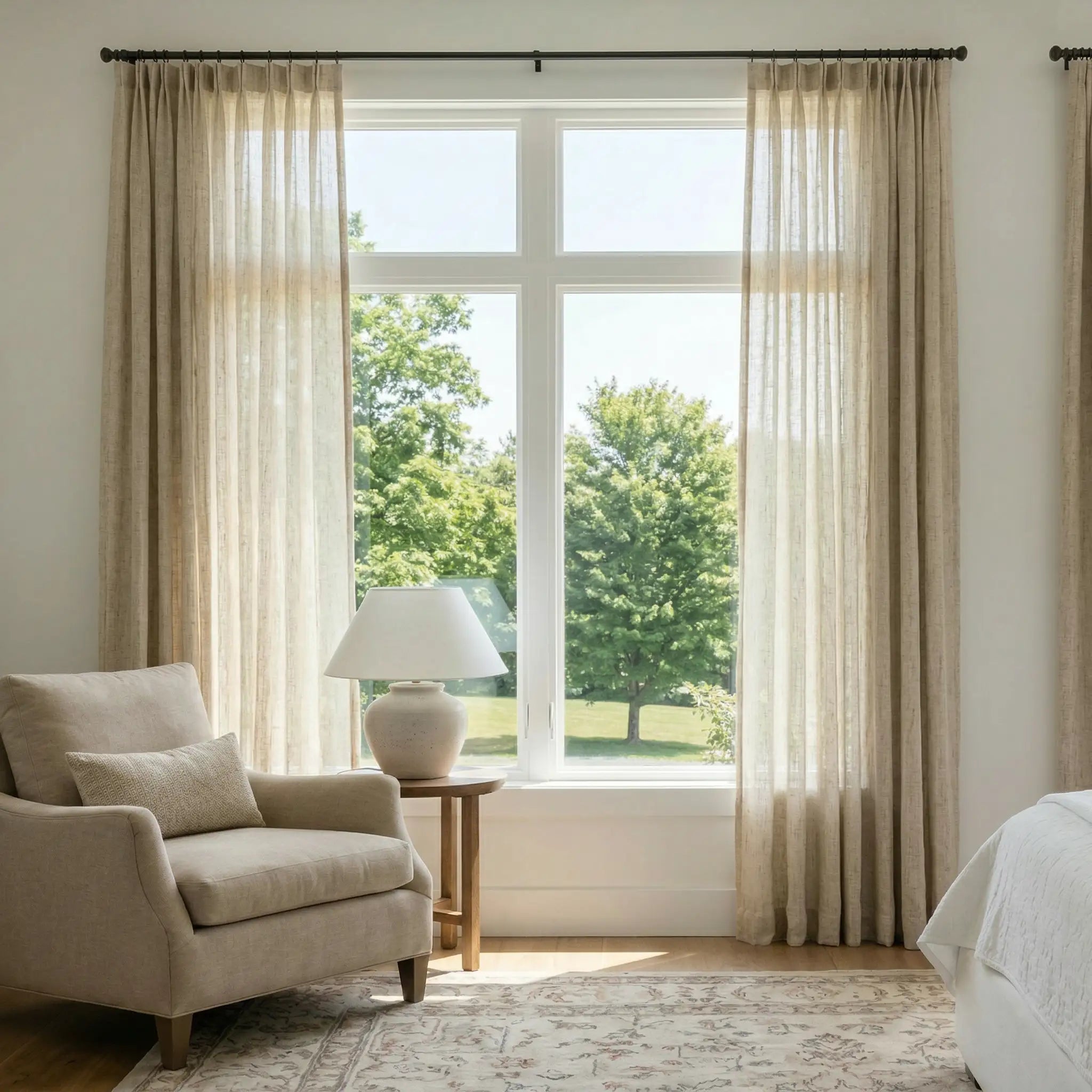 Custom Linen Semi-Blackout curtains – Natural Texture