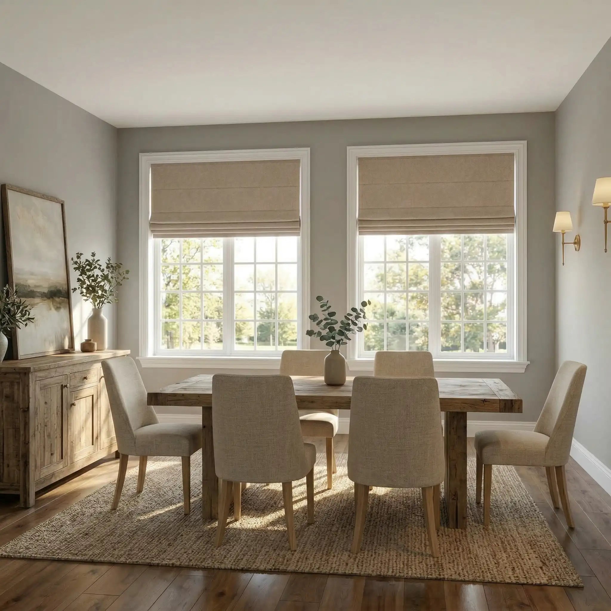 Custom Linen Curtains 100% Full Blackout Roman