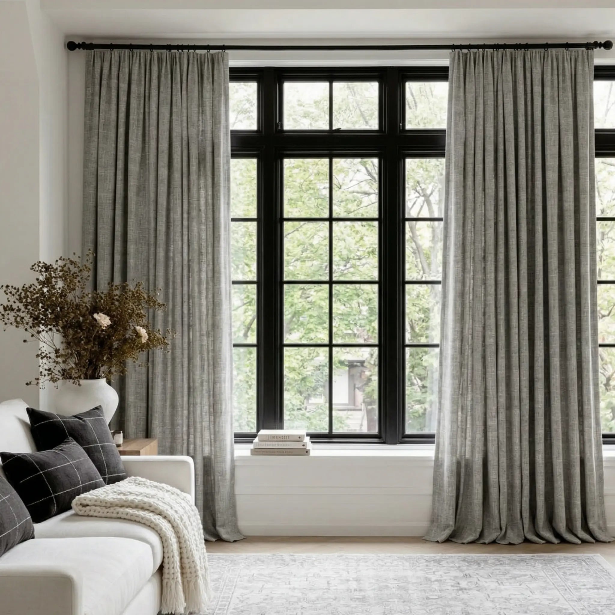 Custom 100% Linen Blackout Curtains – Natural Texture