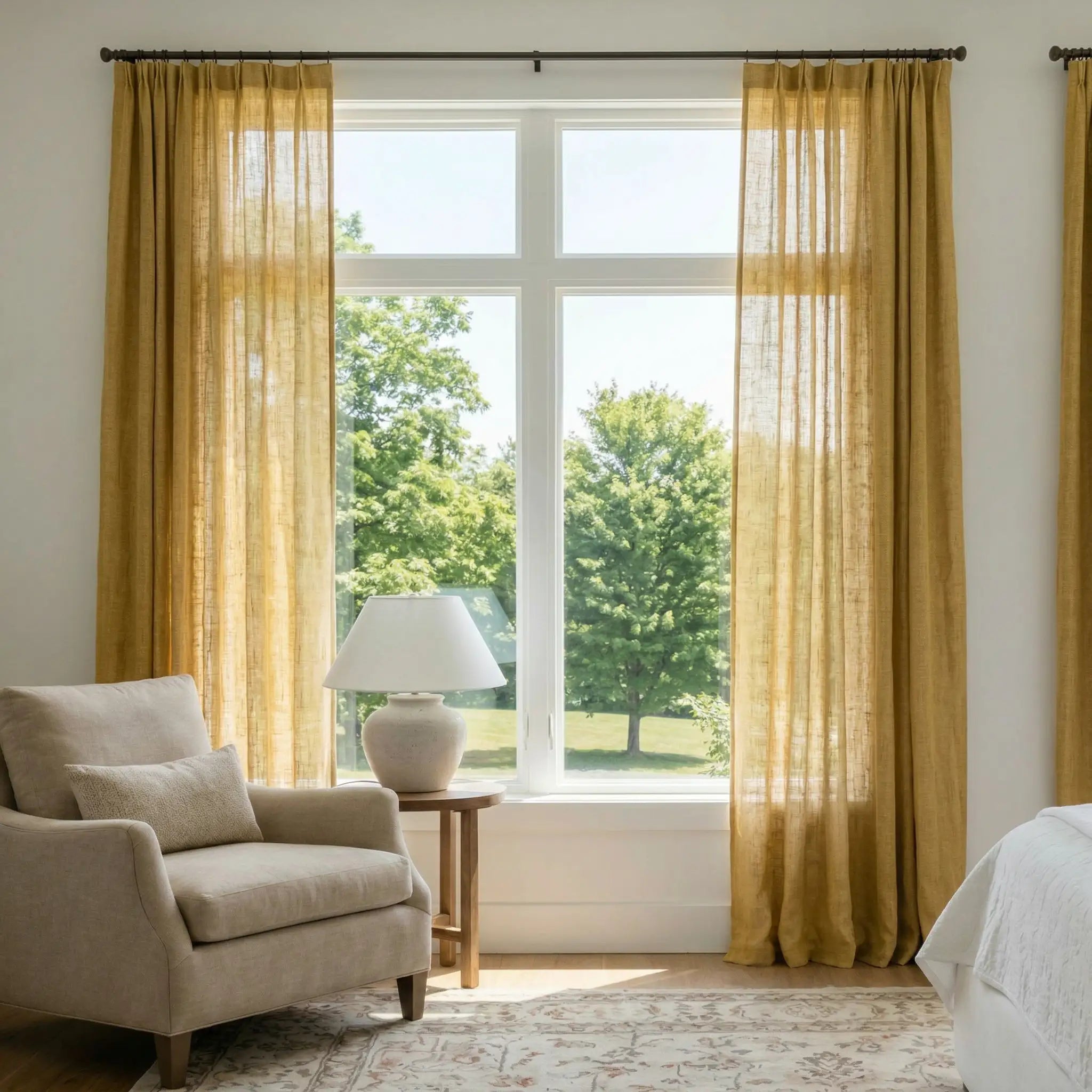 Custom Linen Semi-Blackout curtains – Natural Texture