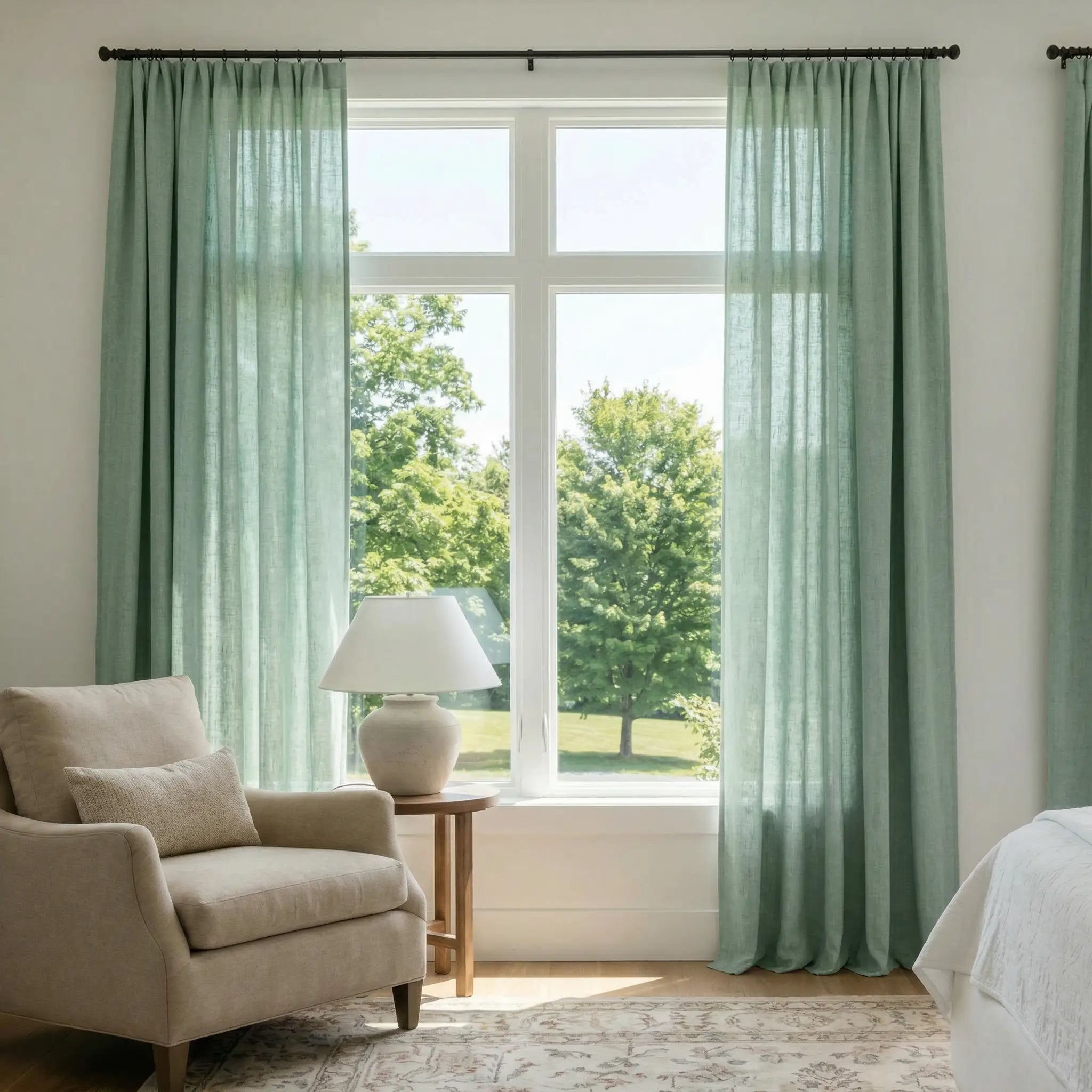 Custom Linen Semi-Blackout curtains – Natural Texture