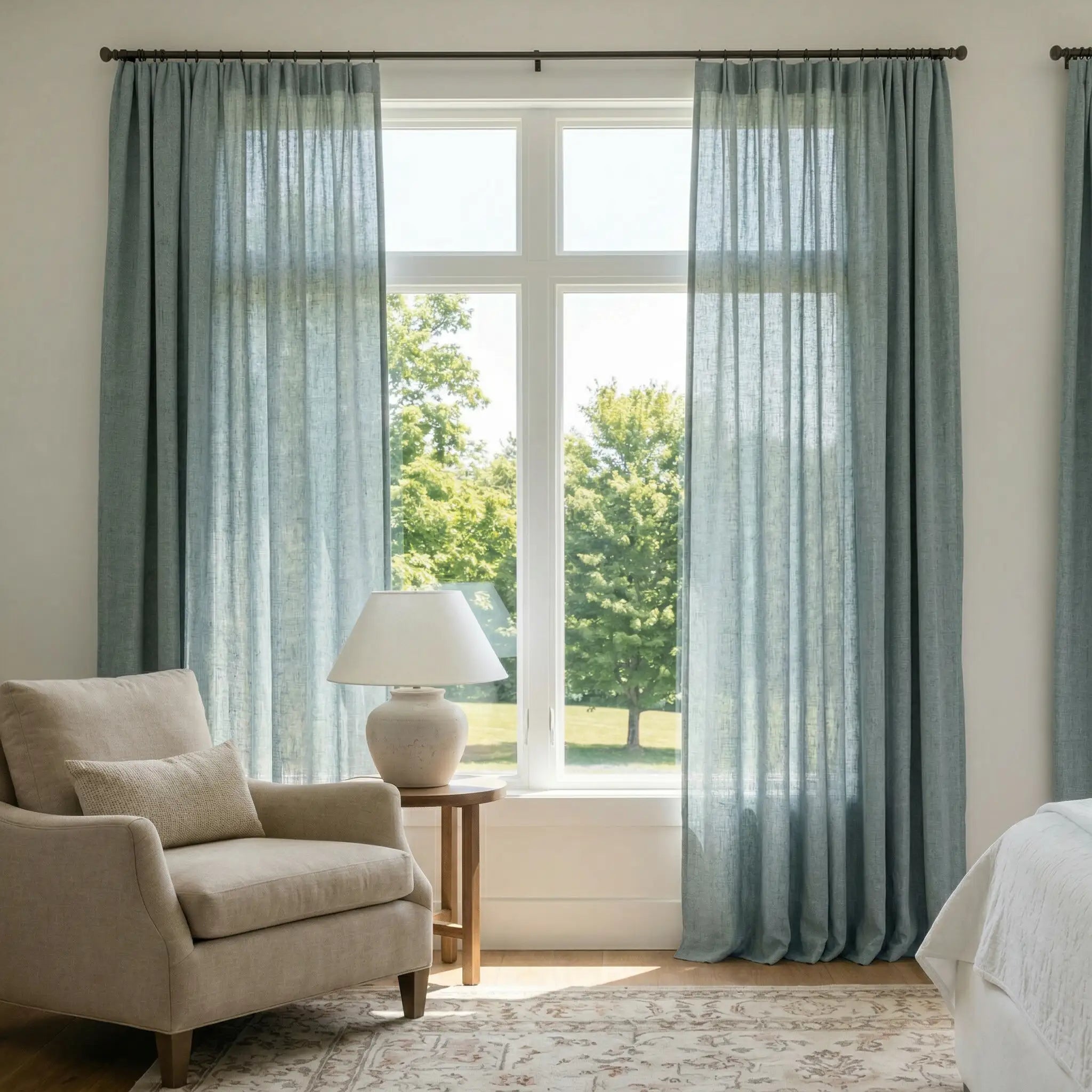 Custom Linen Semi-Blackout curtains – Natural Texture
