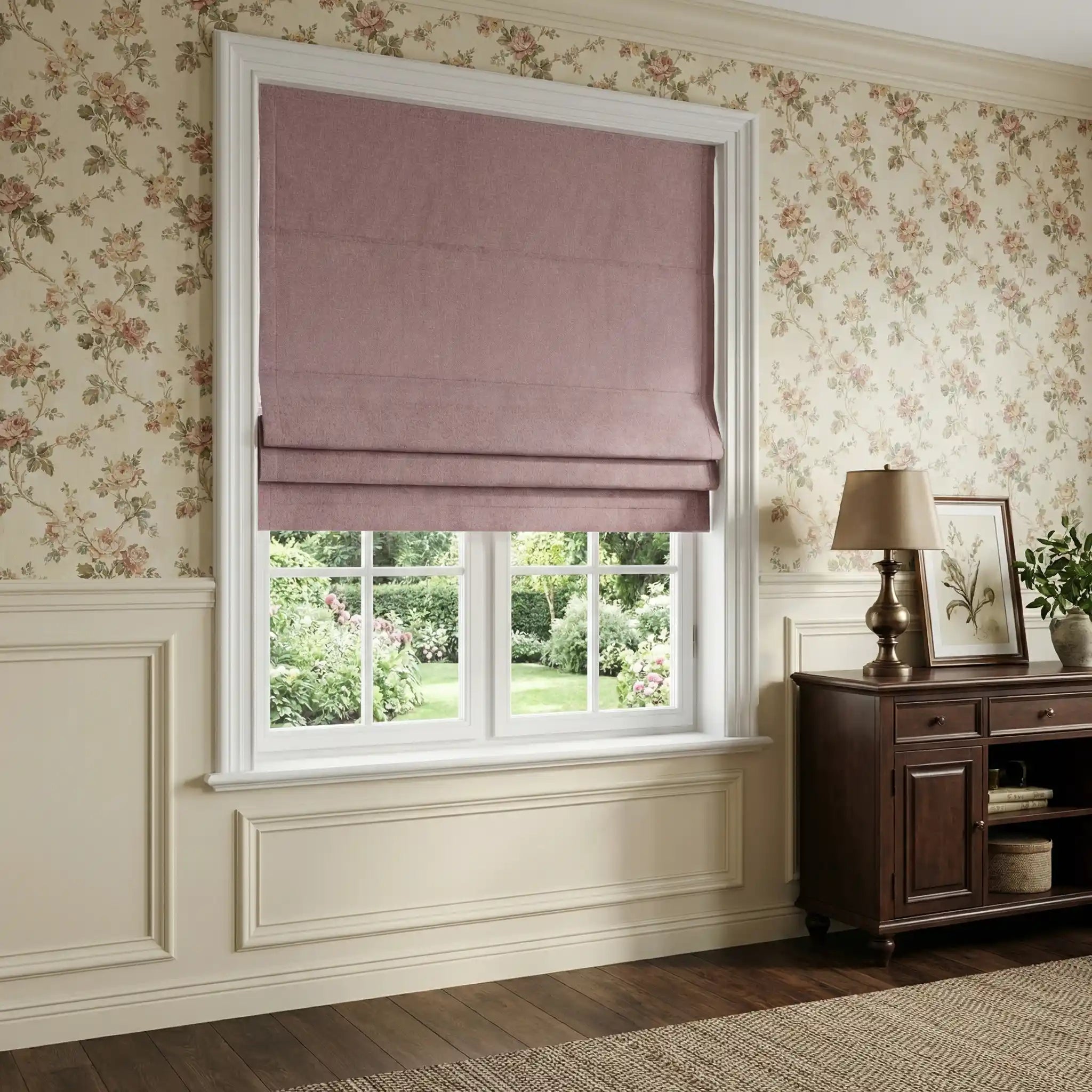 Custom 100% Blackout Linen Roman Shades