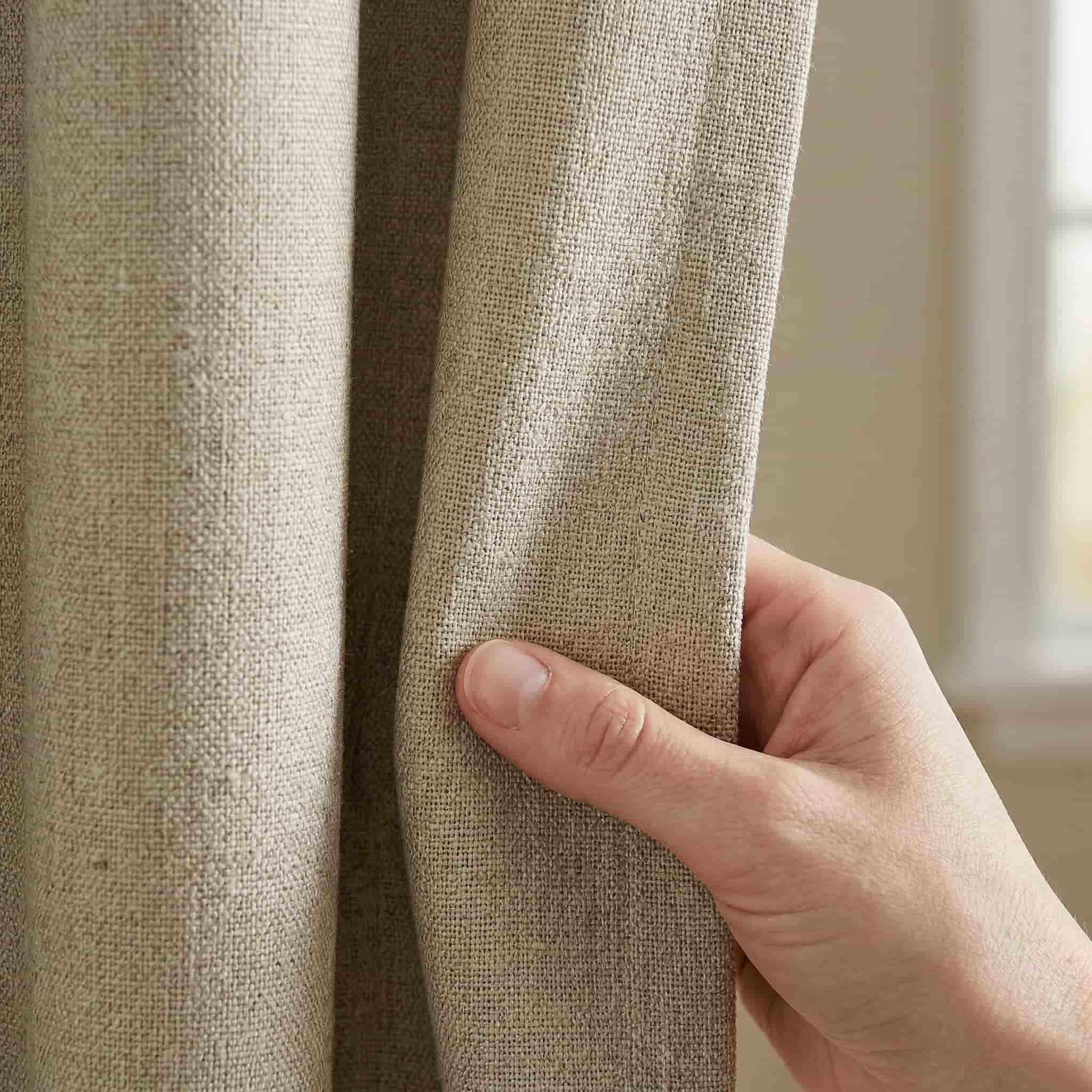 Custom 100% Linen Blackout Curtains—Elegant Light Control