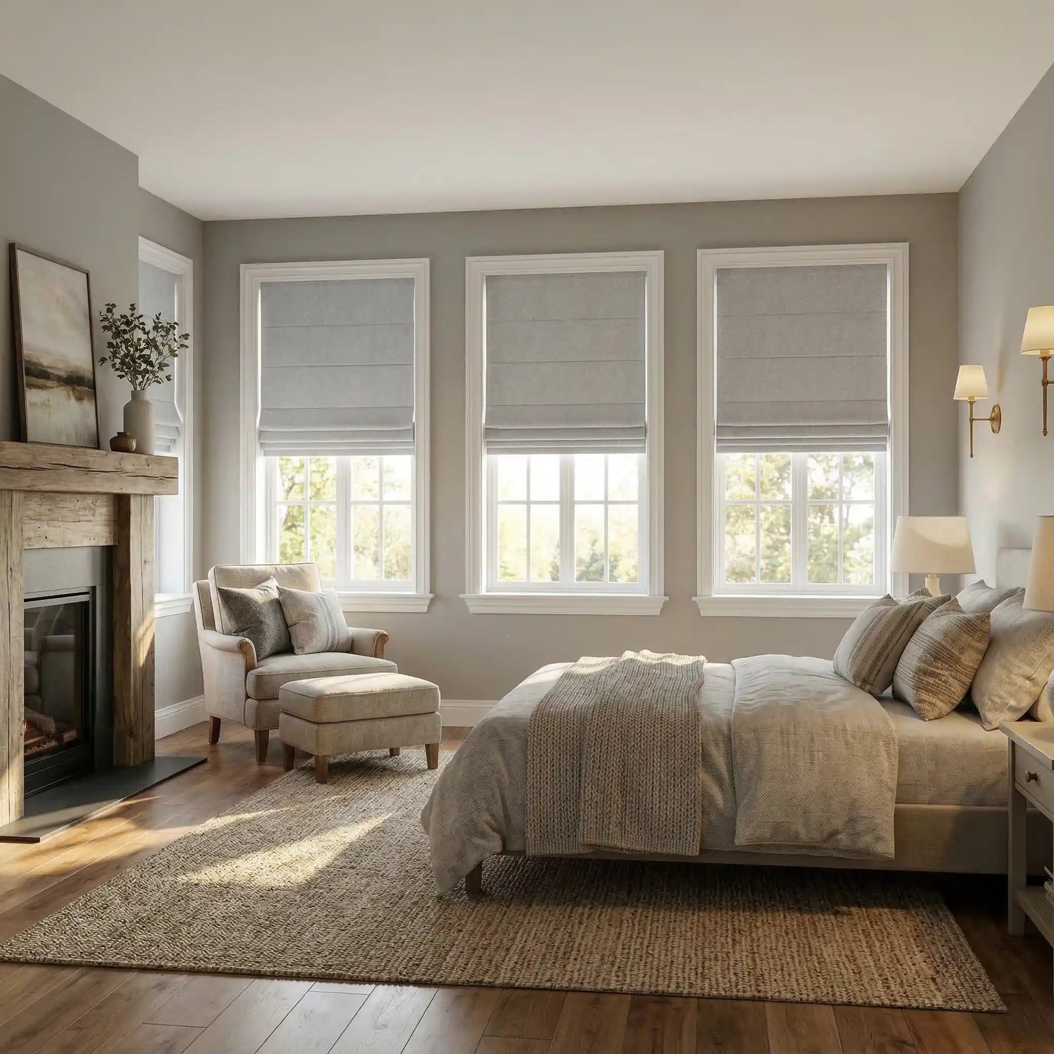 Custom Linen Curtains 100% Full Blackout Roman