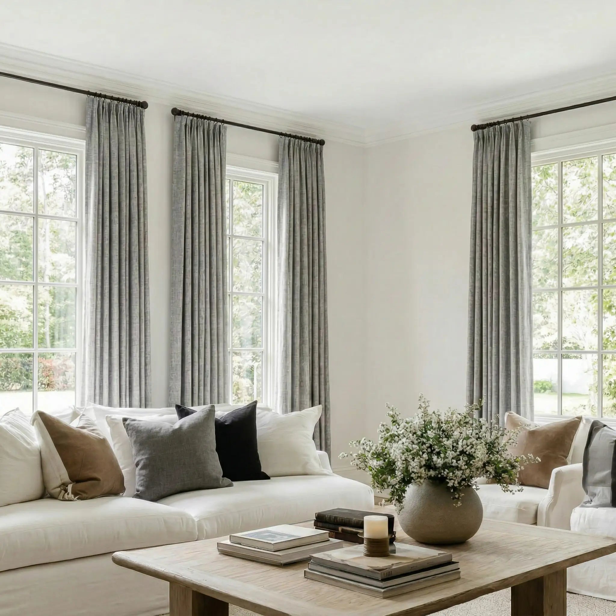 Custom 100% Linen Blackout Curtains – Natural Texture