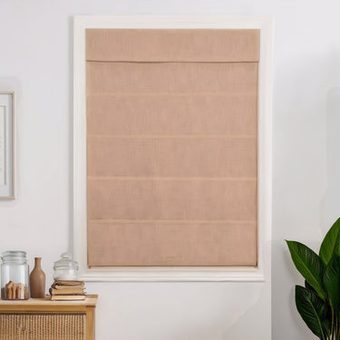Custom 100% Linen Roman Semi-Shade Cordless